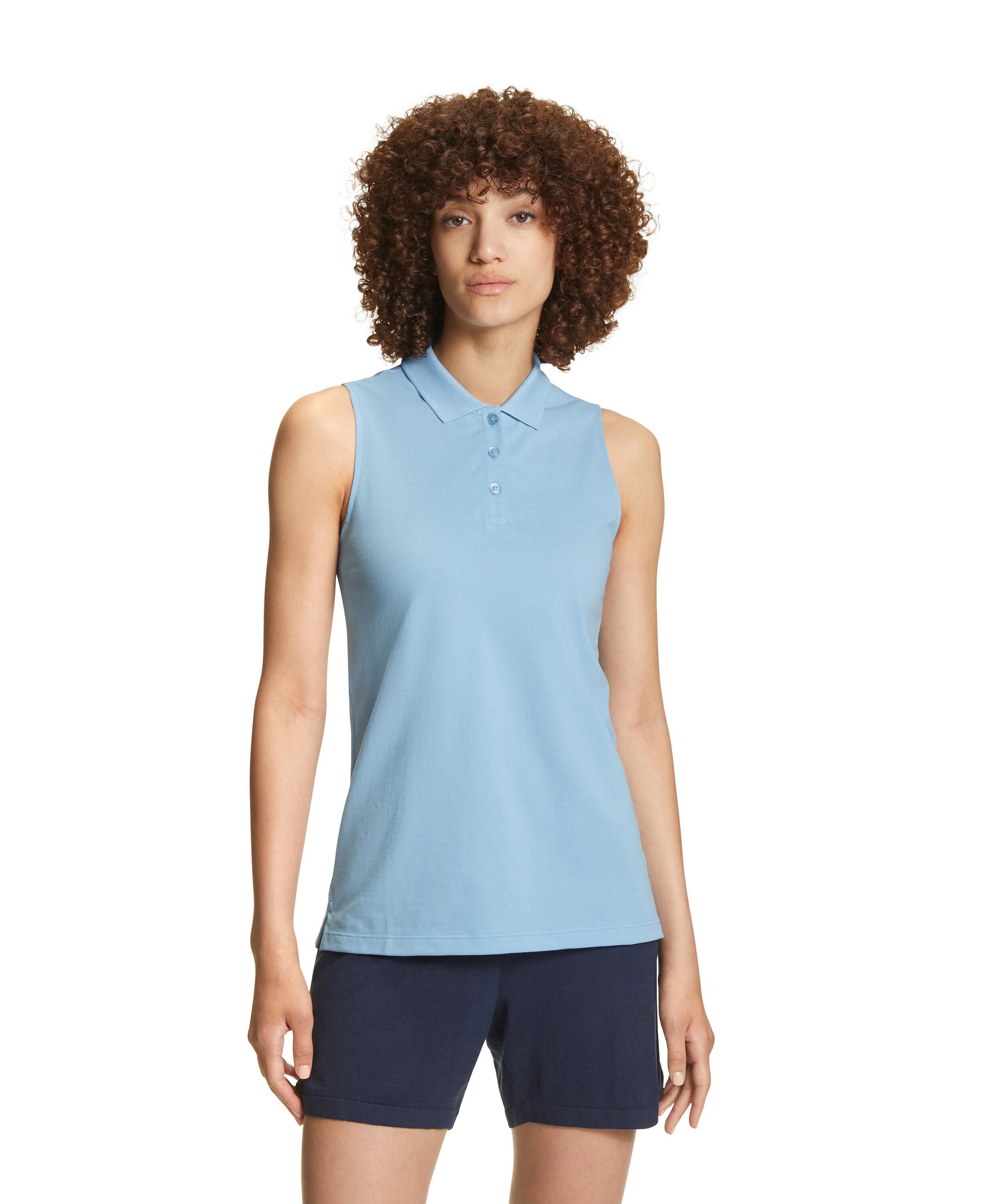 aus Poloshirt FALKE sky (6807) Pima-Baumwolle blue hochwertiger