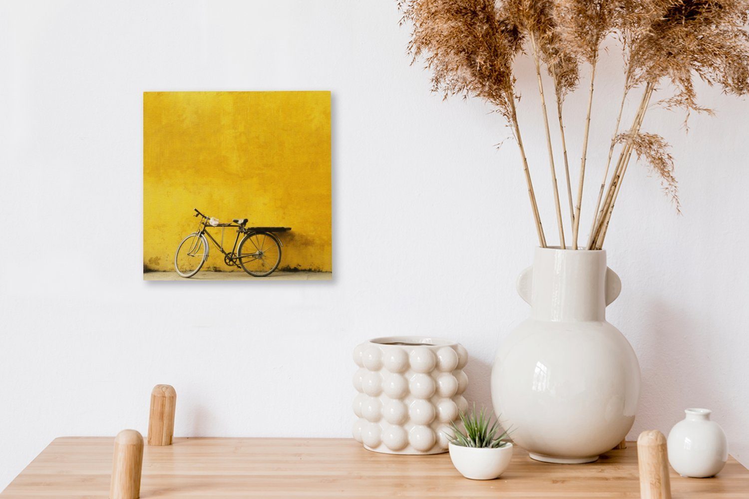 - OneMillionCanvasses® für Schlafzimmer Leinwand (1 St), Gelb, Leinwandbild Schwarz - Wohnzimmer Bilder Fahrrad