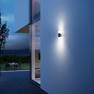 steinel LED Außen-Wandleuchte L 910 S SI, Bewegungsmelder, Leuchtdauer einstellbar, Nachtlichtfunktion, Softlichtstart, Tageslichtsensor, mehrere Helligkeitsstufen, LED fest integriert, Warmweiß, 180° Bewegungsmelder, Warmweiß,über Kabel, Fassadenleuchte, Aluminium