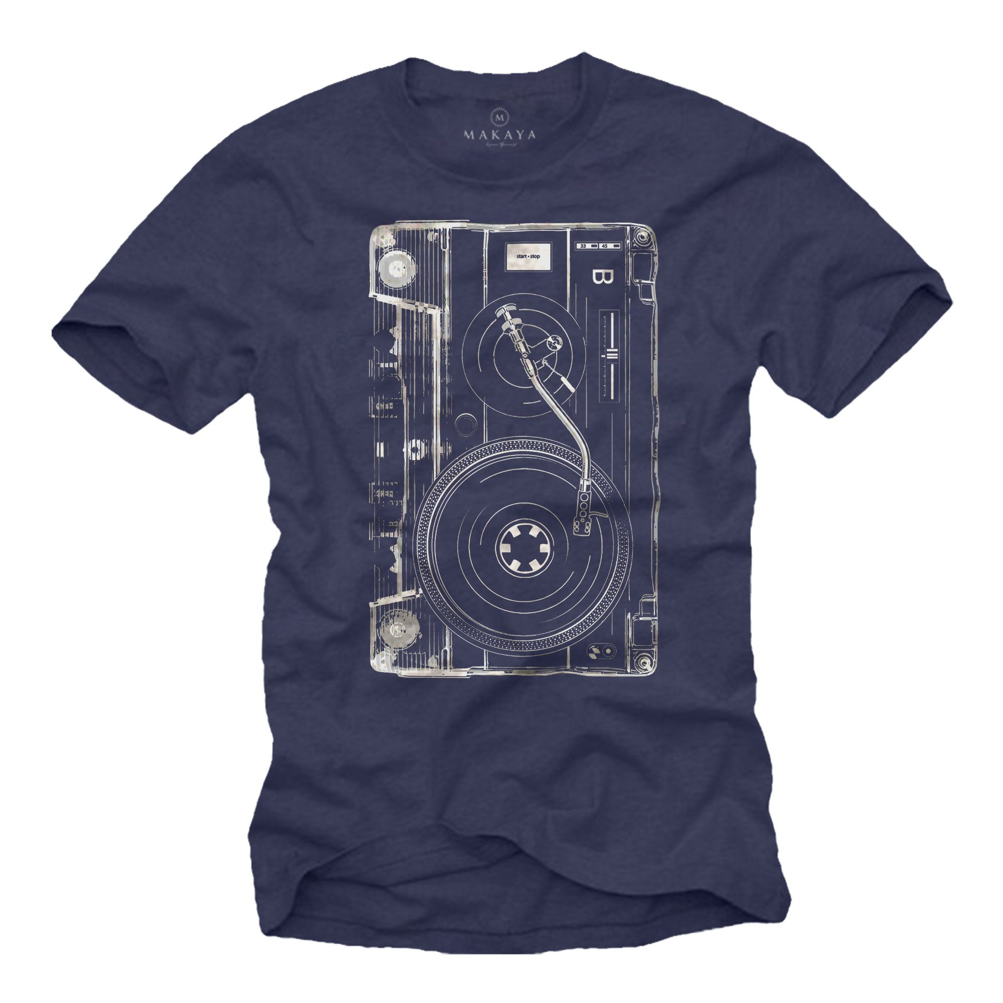 T-Shirt DJ Herrenshirt mit Tape & Turntable – Geschenk für Männer & Jungs