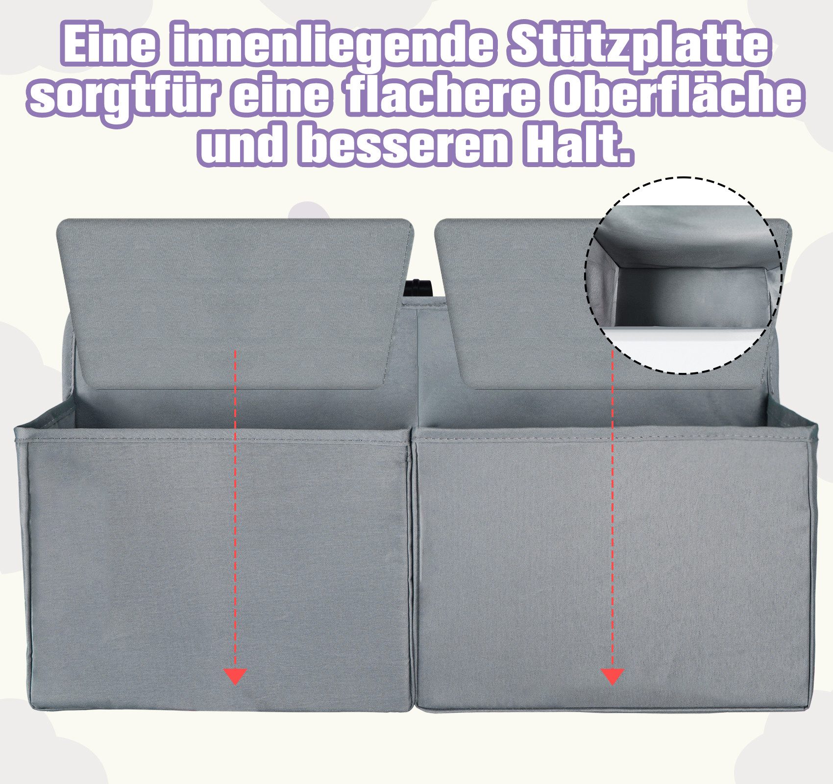 ElitVita Laufgitter Laufstall Baby mit matratze, 600D Oxford Stoff,mit Aufbewahrungstasche, Laufstall 120x120cm mit Ozeanbälle,Tragetasche,Atmungsaktivem Net – Bild 5 von 5