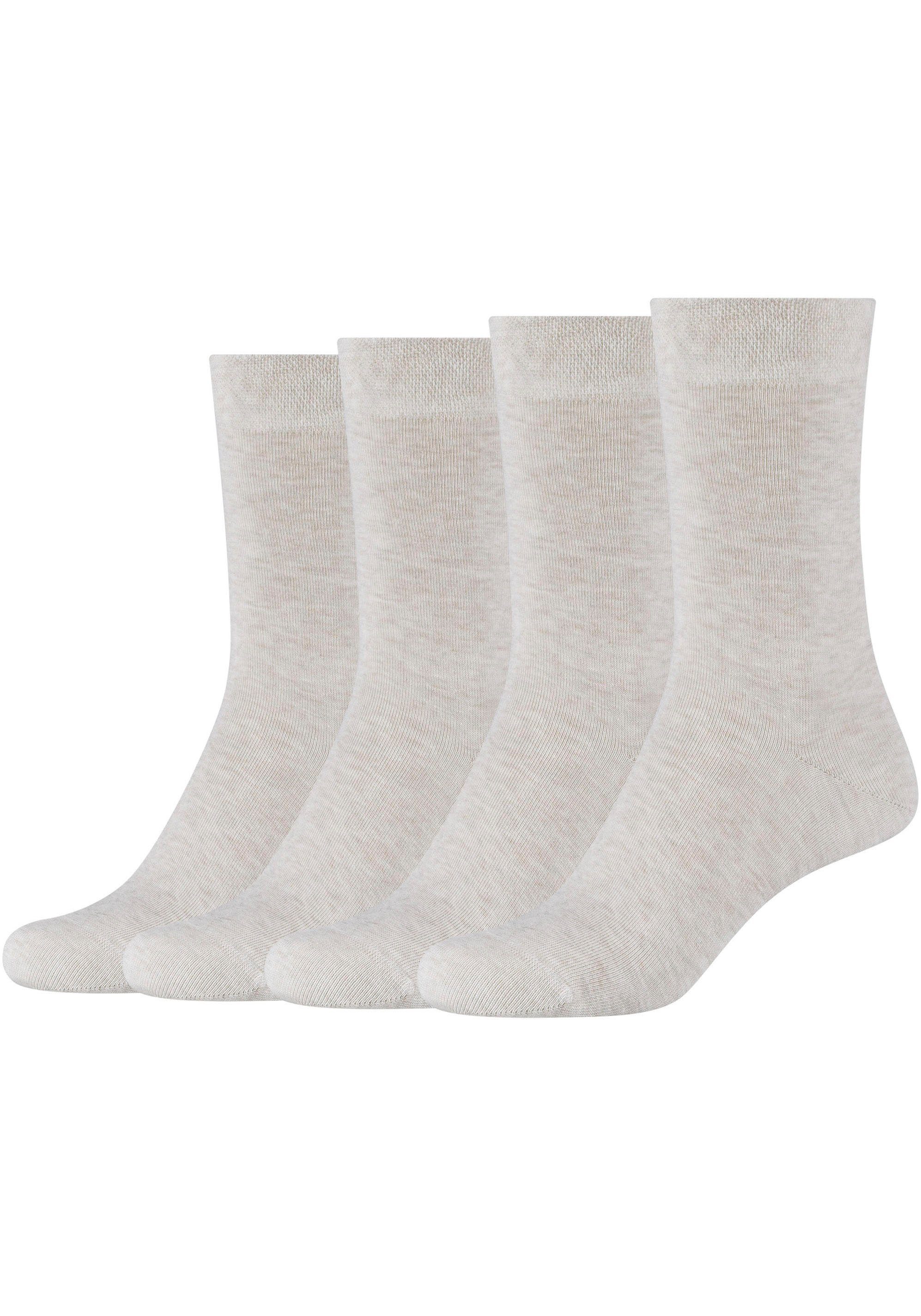 Camano Basicsocken (Set, 4-Paar) Mit weichem Komfortbund ohne Gummidruck beige-melange