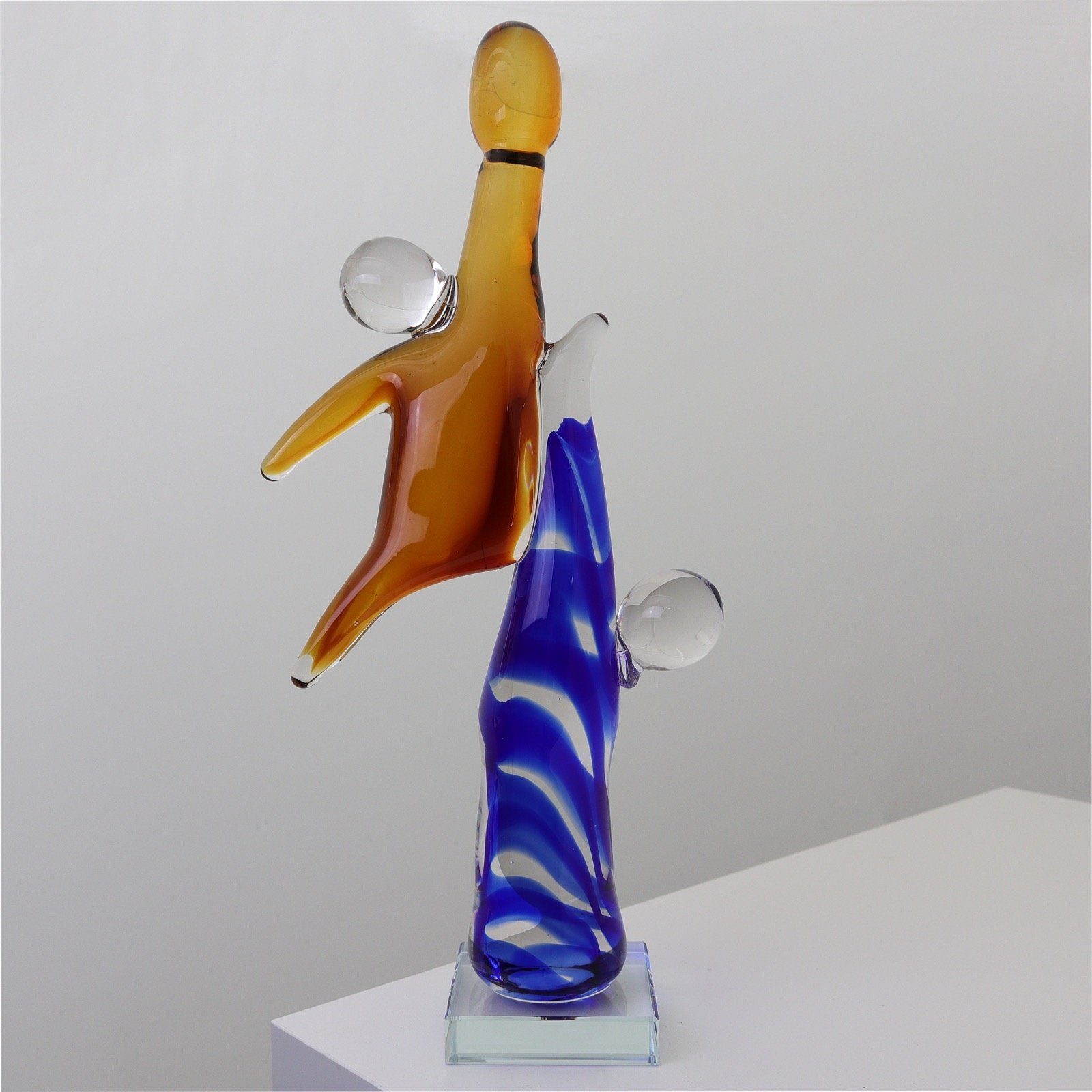 modern Kunst abs Glasfigur Dekofigur Skulptur Glasskulptur Figur Aubaho Basketball Glas