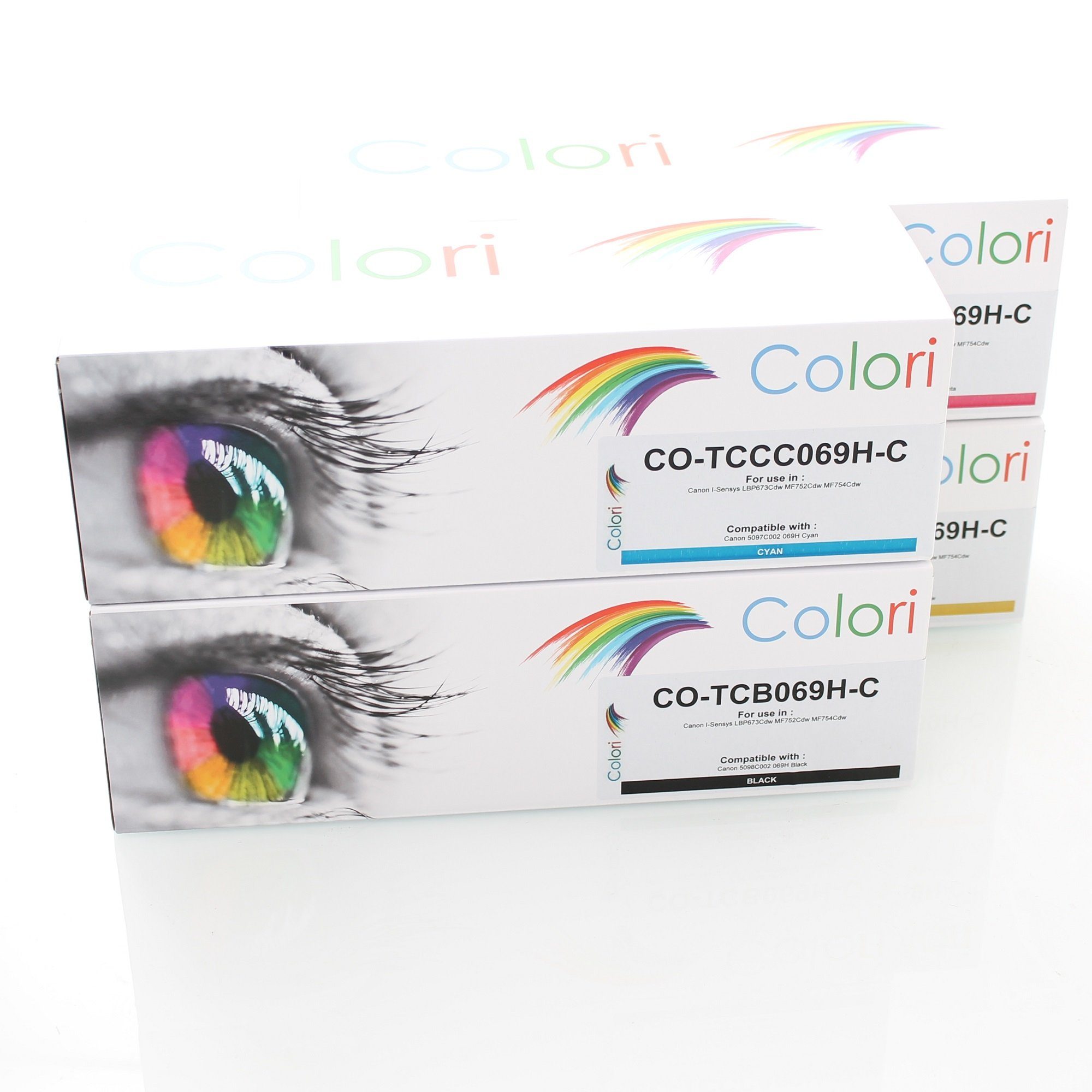 Colori Tonerkartusche, (Kompatibles Set 4x Toner (MIT CHIP) XXL für Canon 069H I-Sensys, Canon I-Sensys LBP673Cdw MF752Cdw MF754Cdw), Colori