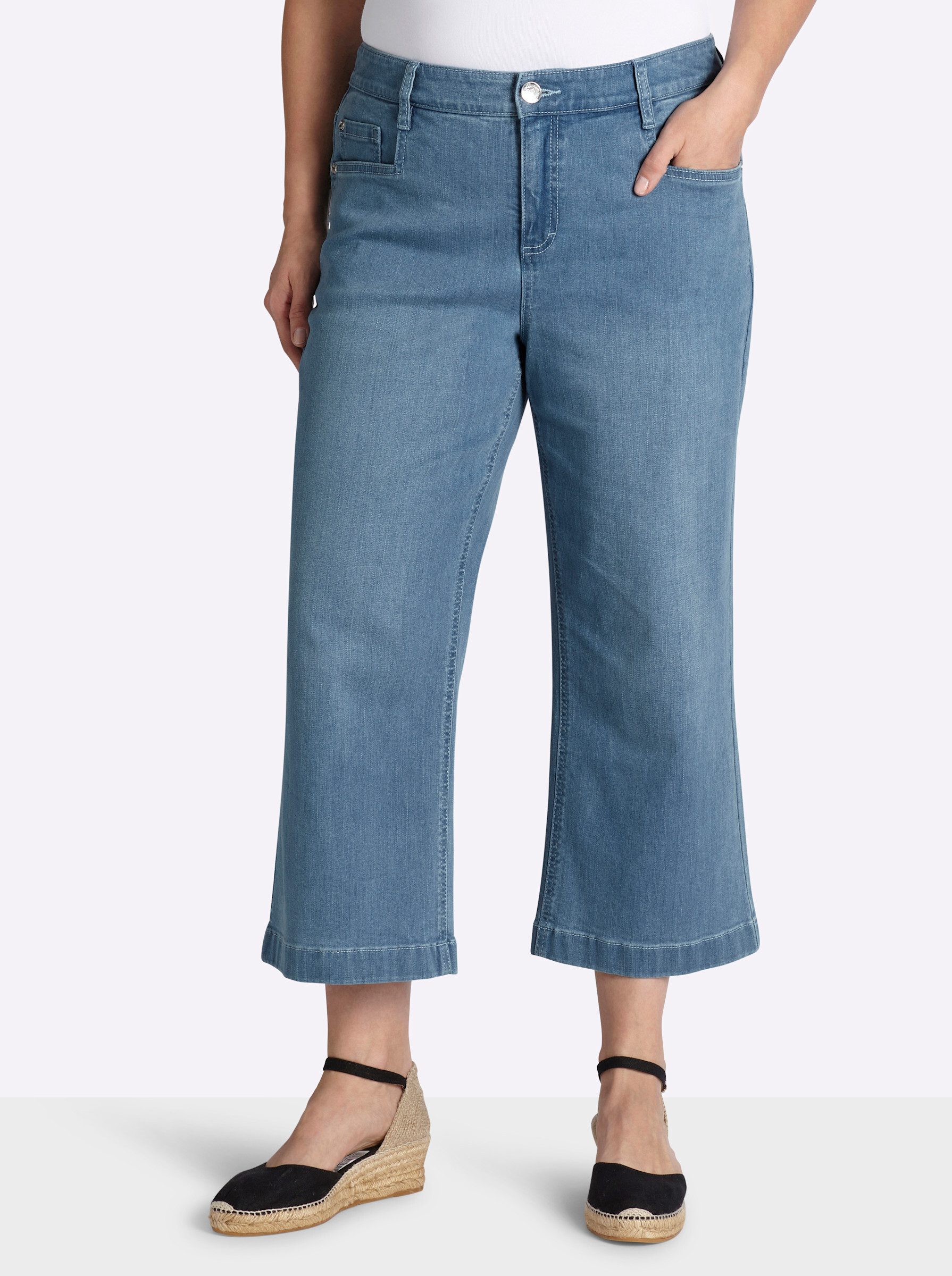 Sheego Jeansshorts 7/8-Jeans normal