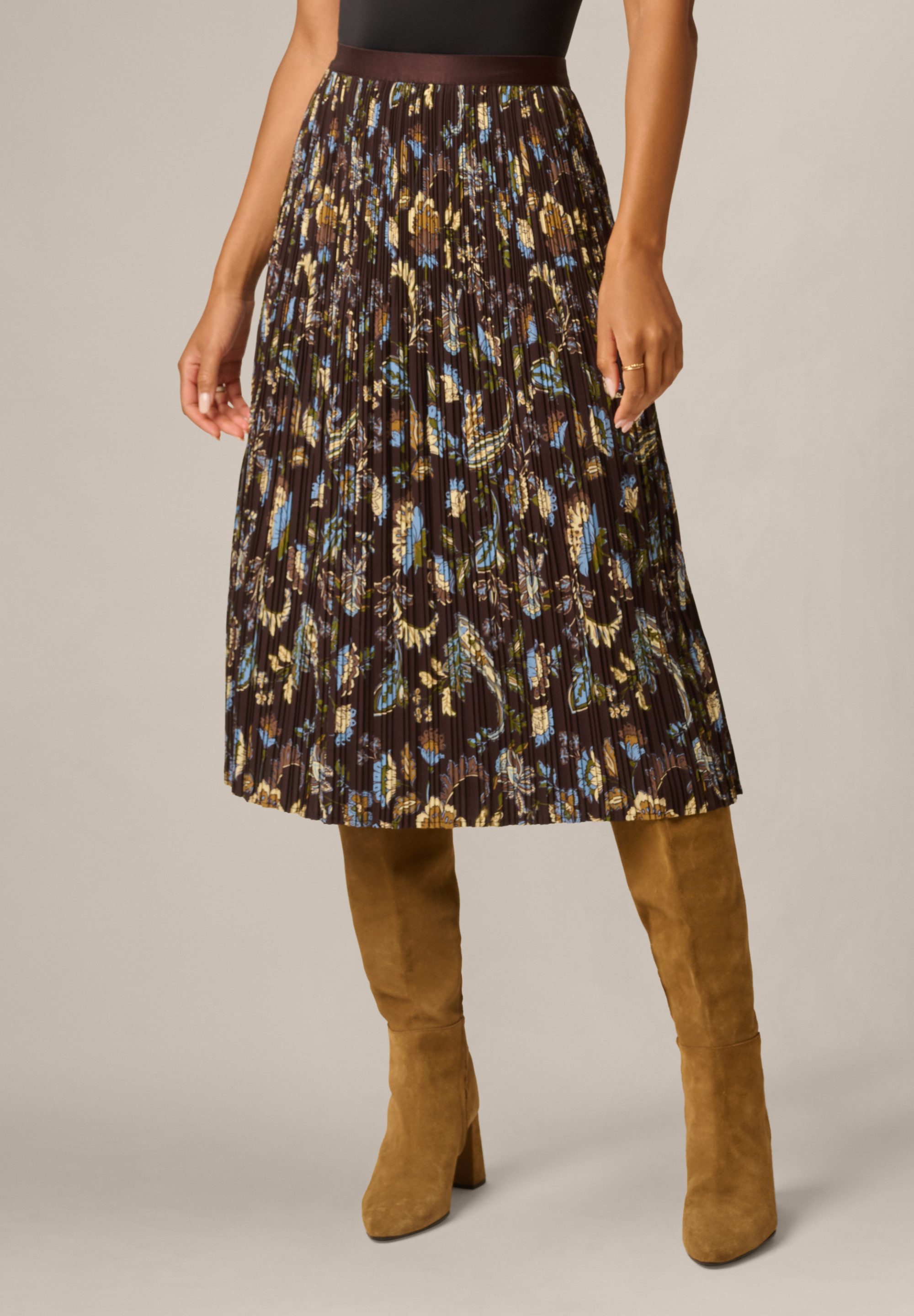 Adrianna Papell Sommerrock Pleated Midi Skirt Leichter, plissierter, weicher Midirock