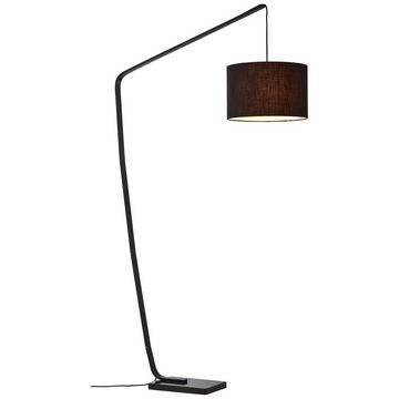 Lightbox Stehlampe, ohne Leuchtmittel, Bogenlampe, 210 x 110 cm, E27, Marmorfuß, Stoffschirm, schwarz