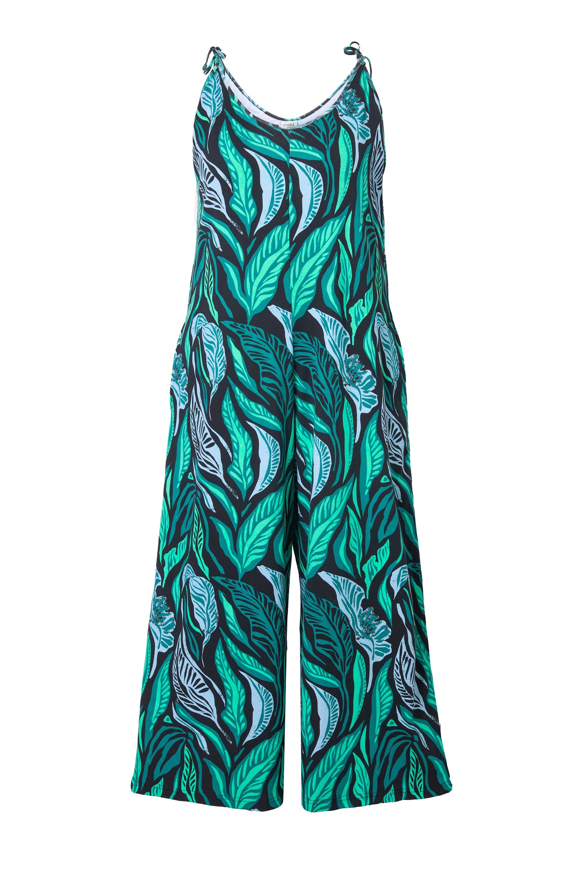 Ulla Popken Schlupfhose Jersey-Jumpsuit Dschungel Binde-Träger günstig online kaufen