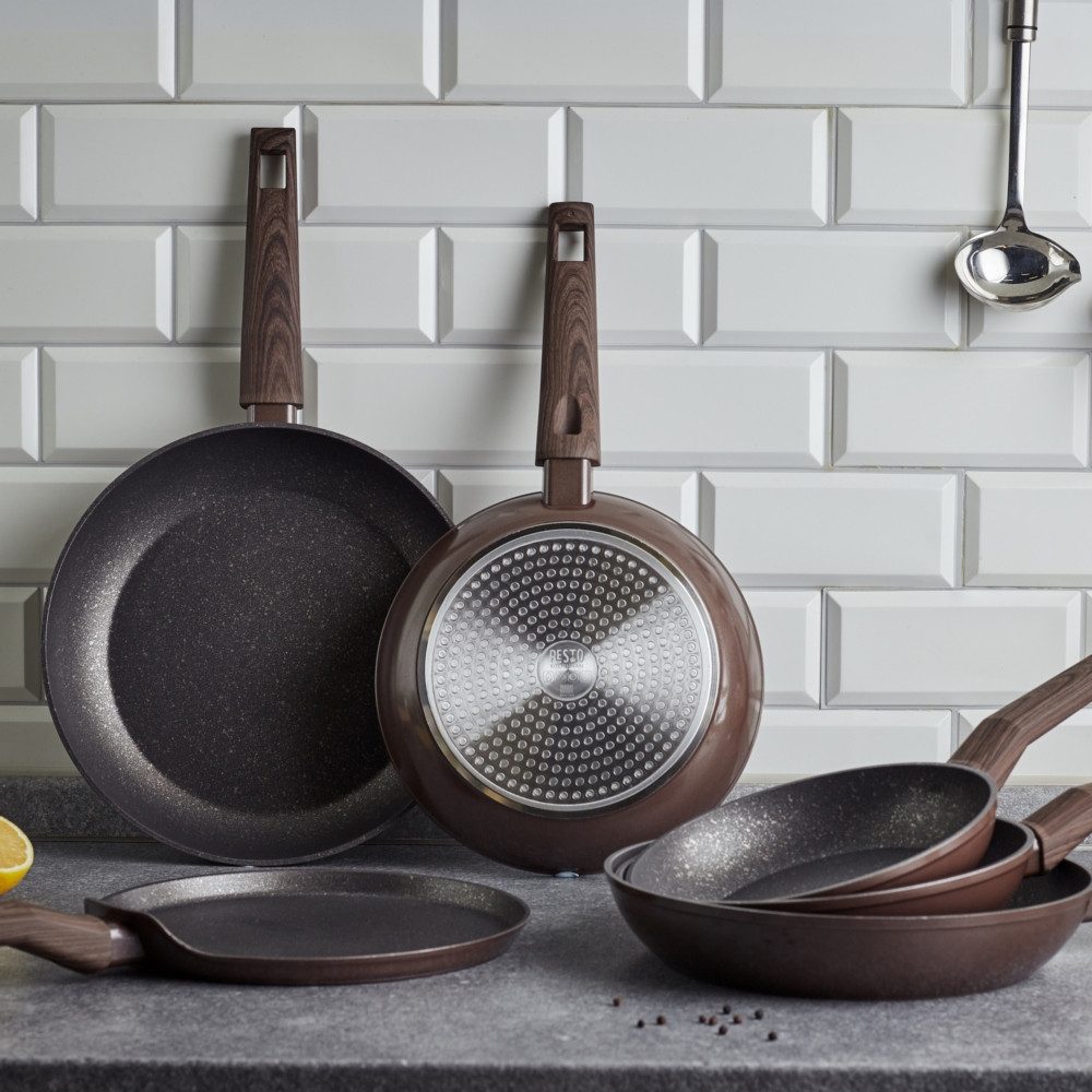 RESTO Kitchenware Pfannen-Set Carina, antihaftbeschichtet und spülmaschinenfest, Aluminium (Set, 2-tlg., 1x Bratpfanne Ø 24, 1x Bratpfanne Ø 28), für alle Herdarten geeignet, auch Induktion