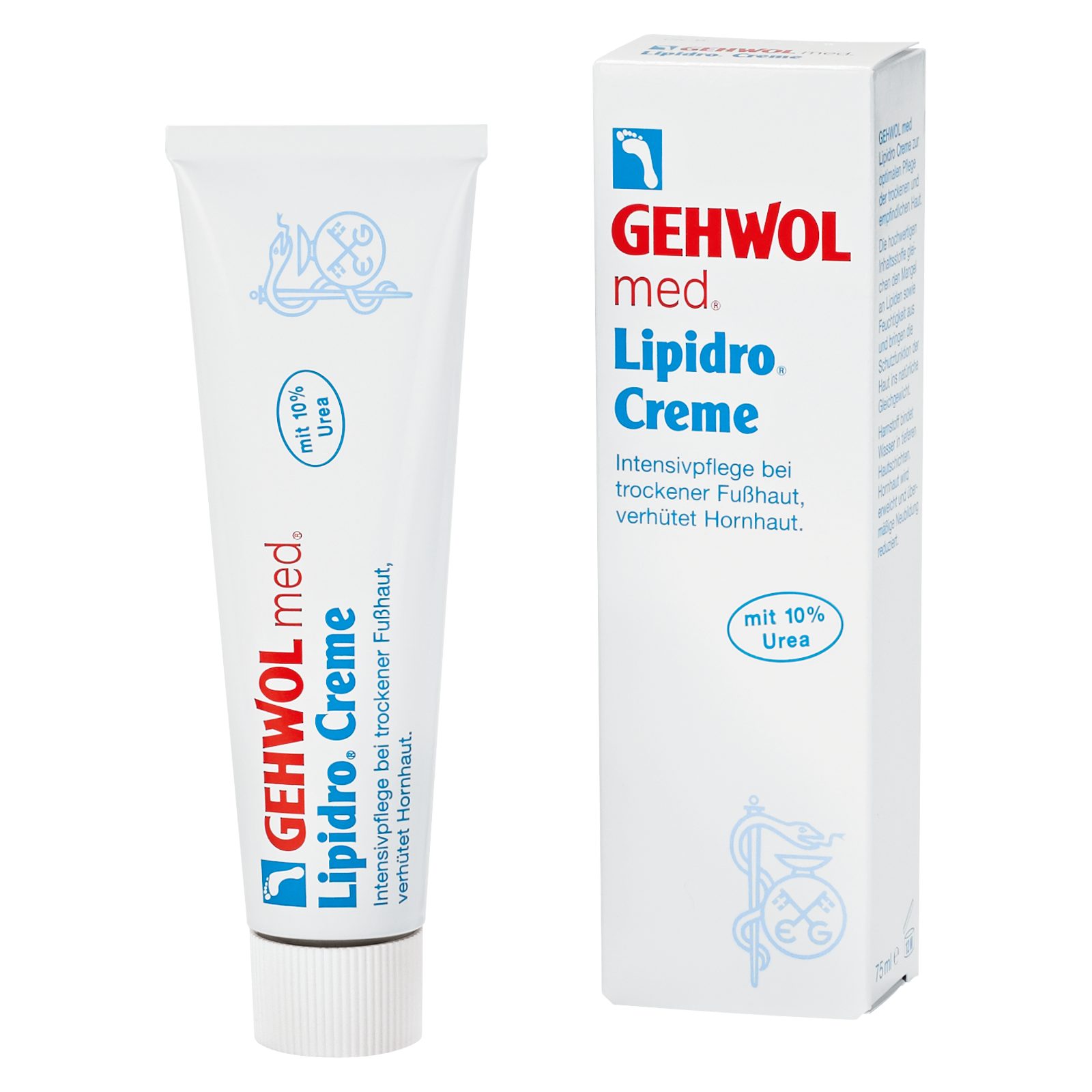 Gehwol Fußcreme GEHWOL med Lipidro Creme 10 % Urea für trockener verhornter Fußhaut Packung, 1-tlg.
