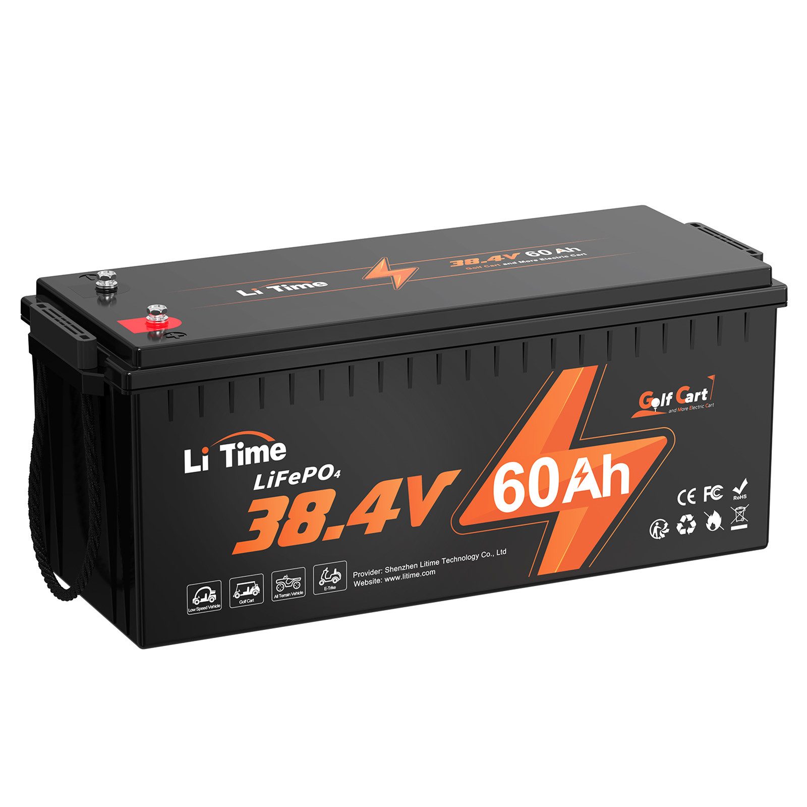 LiTime 36V 60Ah Golf Cart LiFePO4 Batterie PV Stromspeicher Solarakkus (36 V)