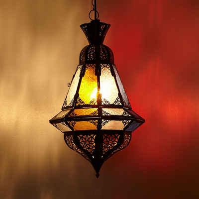 Casa Moro Deckenleuchte Orientalische Pendelleuchte Marokkanische Lampe Houta Multifarbig, ohne Leuchtmittel, Handmade Pendellampe handgefertigte Hängelampe L1281
