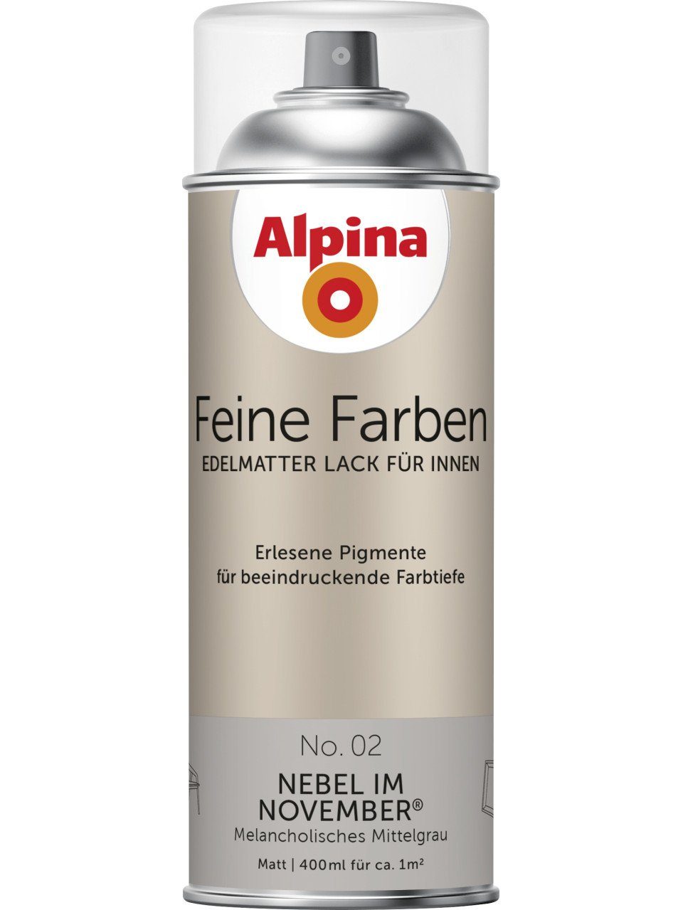 Farben Sprühlack im Sprühlack 02 Alpina Feine Nebel No. Alpina