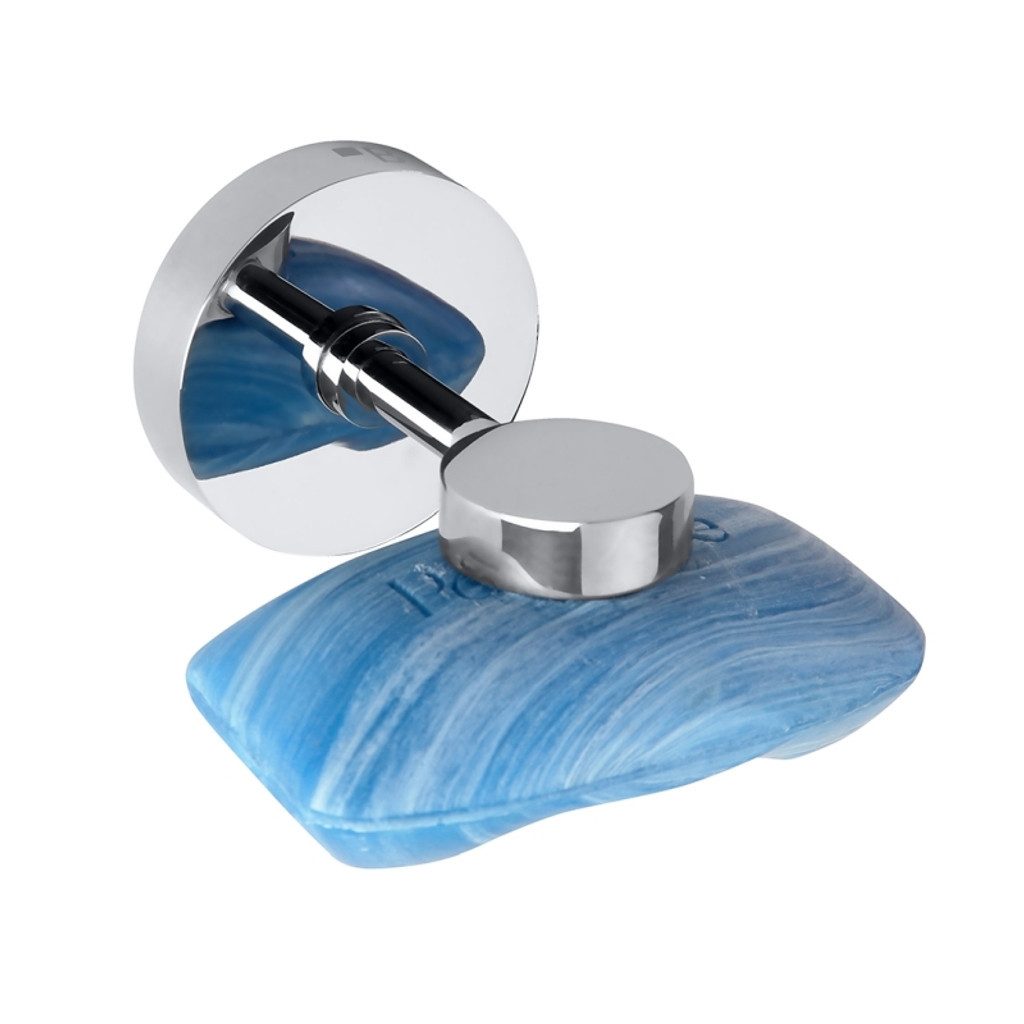 BRILLANTBAD® Seifenhalter BOMEGA Magnetseifenhalter Messing Chrom poliert Bad >> Bohren / Kleben, Breite: 5.5 cm