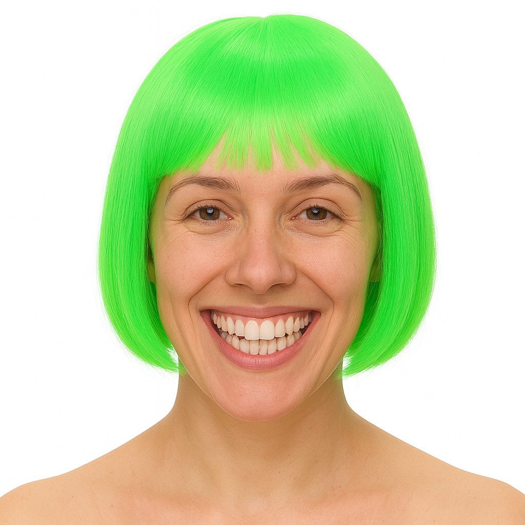 TK Gruppe Kostüm-Perücke Bob Wig Kurzhaarperücke Retro – für Fasching & Karneval