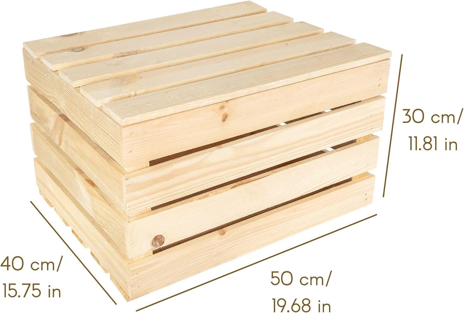 Creative Deco Aufbewahrungsbox Holztruhe Holzkiste mit Deckel Spielzeugkiste Holzbox, mit Scharnieren