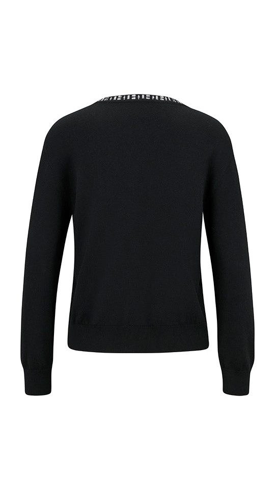 Faber Strickjacke Feinstrick-Cardigan mit Kaschmiranteil und Glitzersteinchen