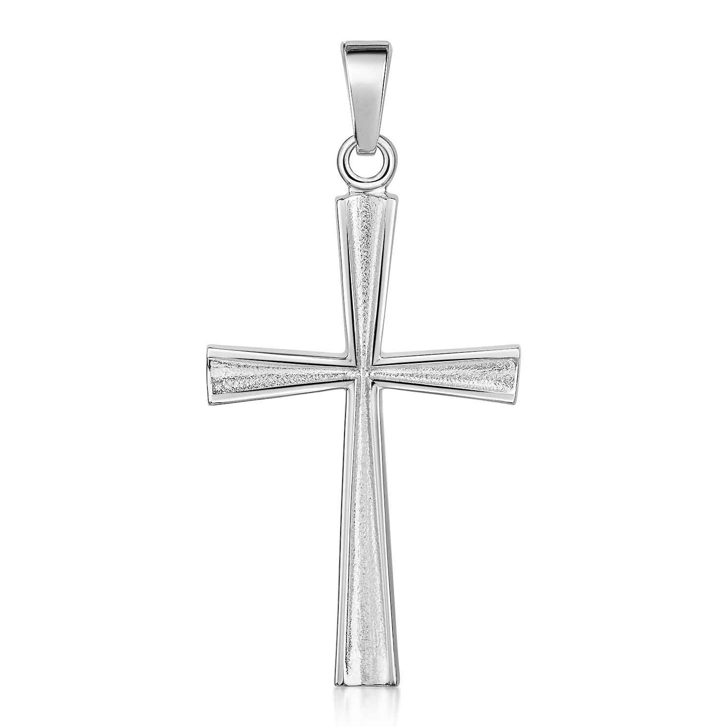 Kreuzanhänger Damen Herren Silber mattiert KA-300