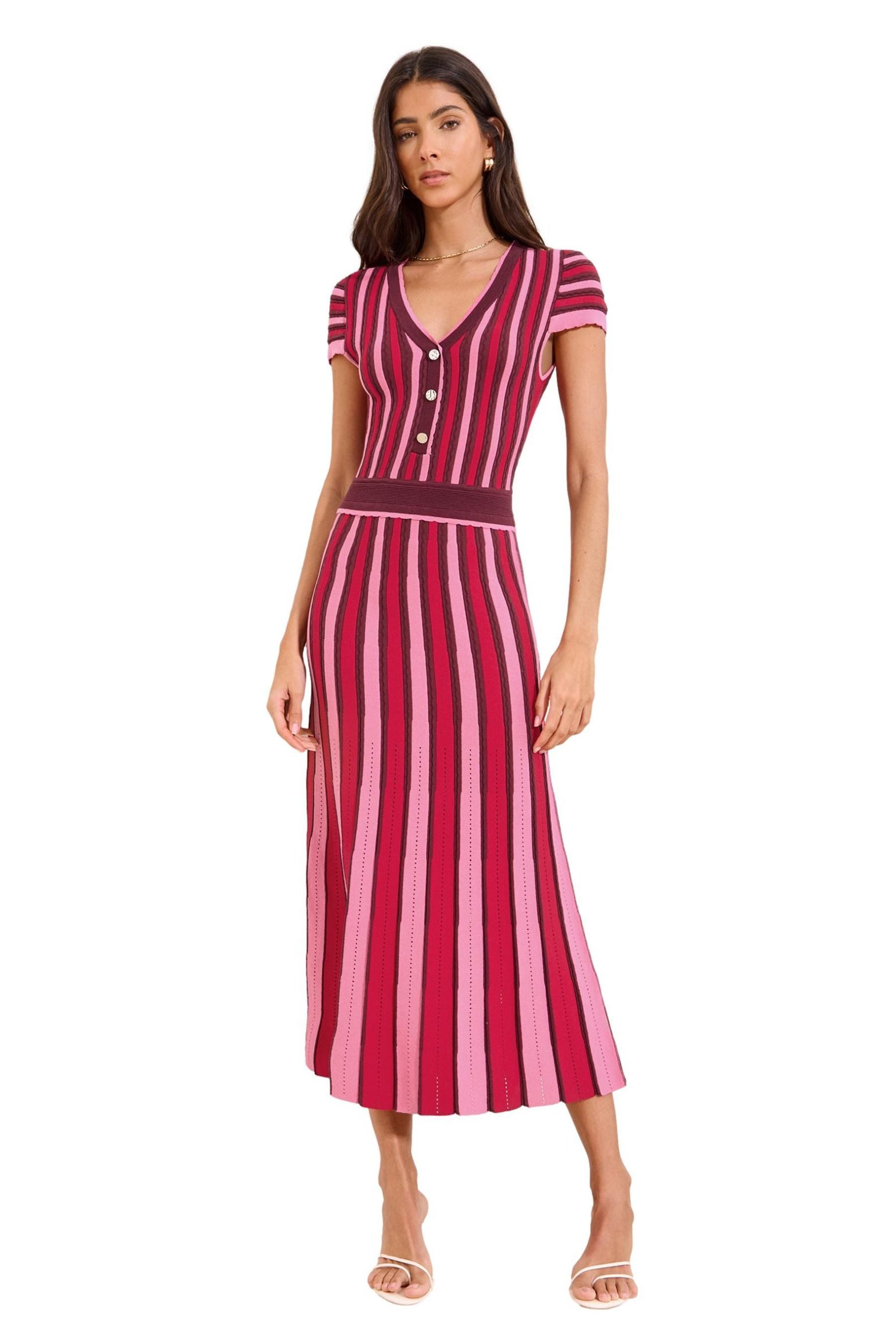 LIPSY Midikleid Lipsy Kurzärmeliges Midikleid aus Strick (1-tlg)