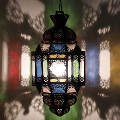 Casa Moro Deckenleuchte »Orientalische Lampe Moula Multi Klar marokkanische Hängeleuchte«, Kunsthandwerk aus Marokko