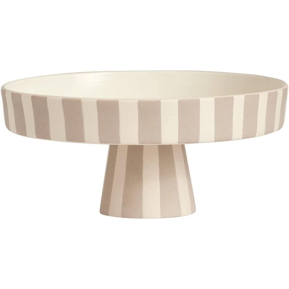 OYOY Etagere Toppu Tray, Keramik, Schale Dekoschale Rund Keramik Gestreift 20x9 cm Tortenständer
