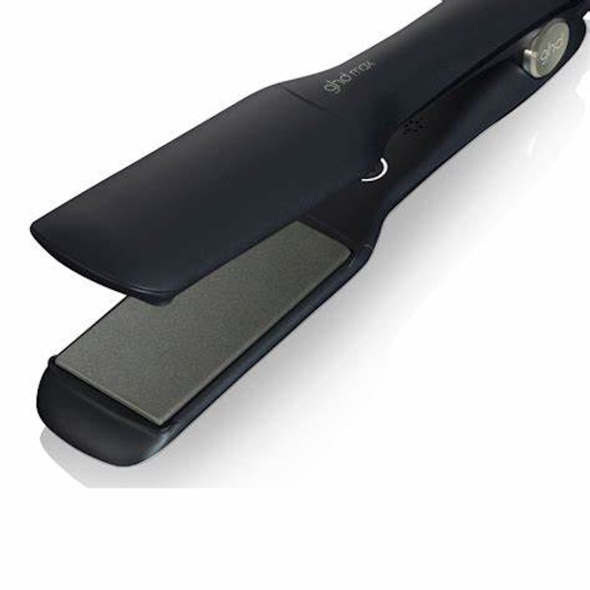 GHD Glätteisen GHD Max Glätteisen und Styler mit breiten Platten schwarz Keramik, Universelle Spannung für weltweiten Einsatz