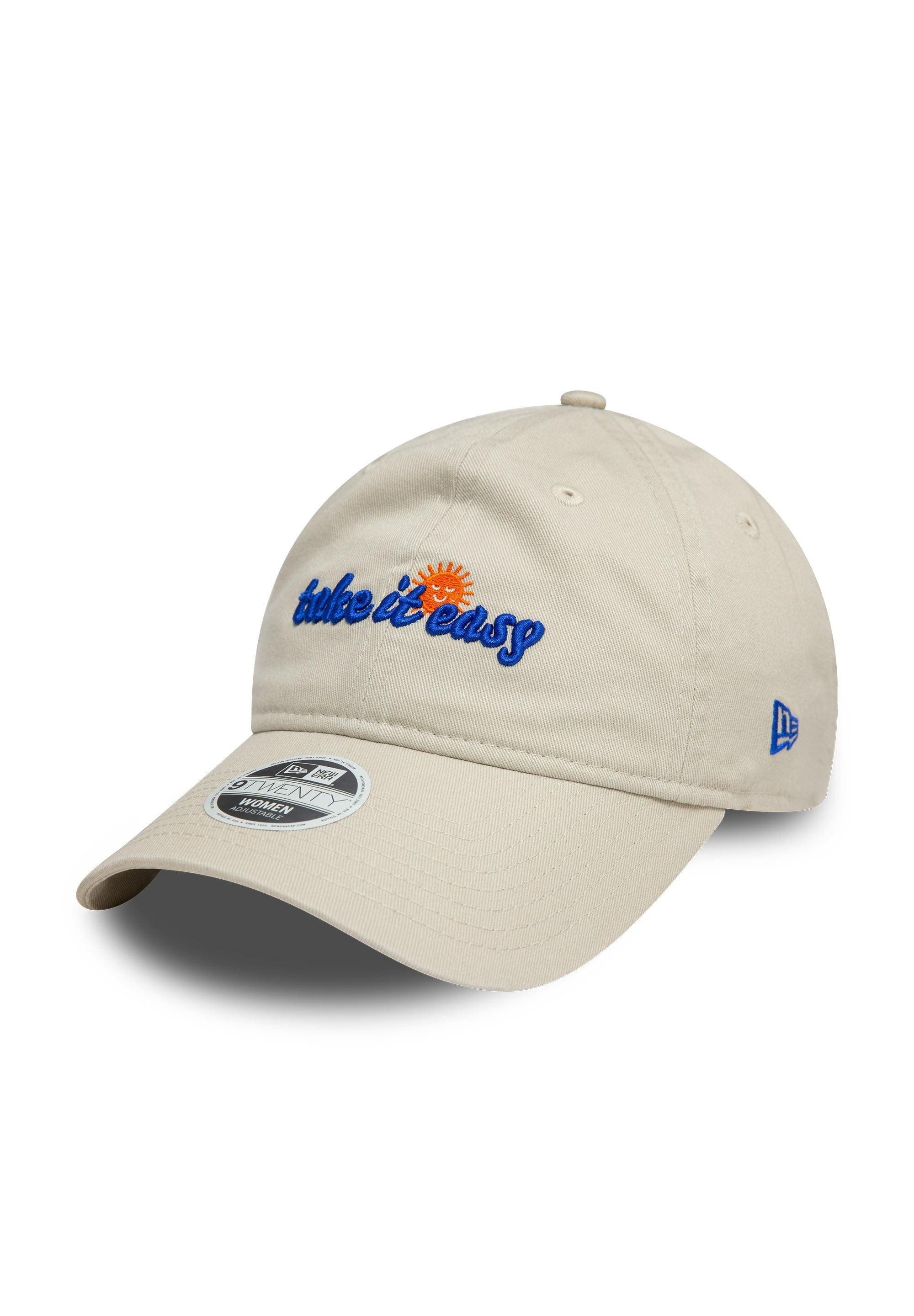 New Era Baseball Cap Take it Easy Womens NE Phrase Beige Verstellbare 9Twenty Damen Cap New (1-St)