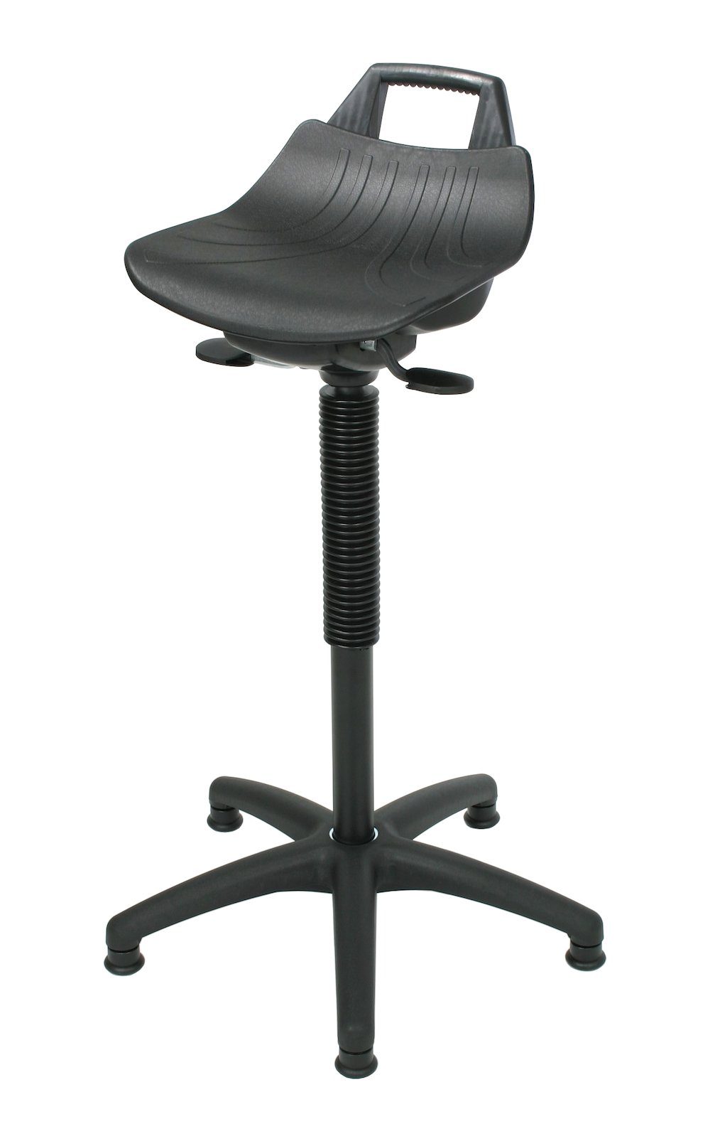 PROREGAL® Stehhilfe Stehhilfe Denver Hoch, Sitzh. 61-86cm, Ø63cm, tdw 110kg, Schwarz
