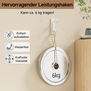 Caterize Garderobenhaken Klebehaken Extra Stark, Metall Türhaken Handtuchhaken Nichtrostend (4 St)