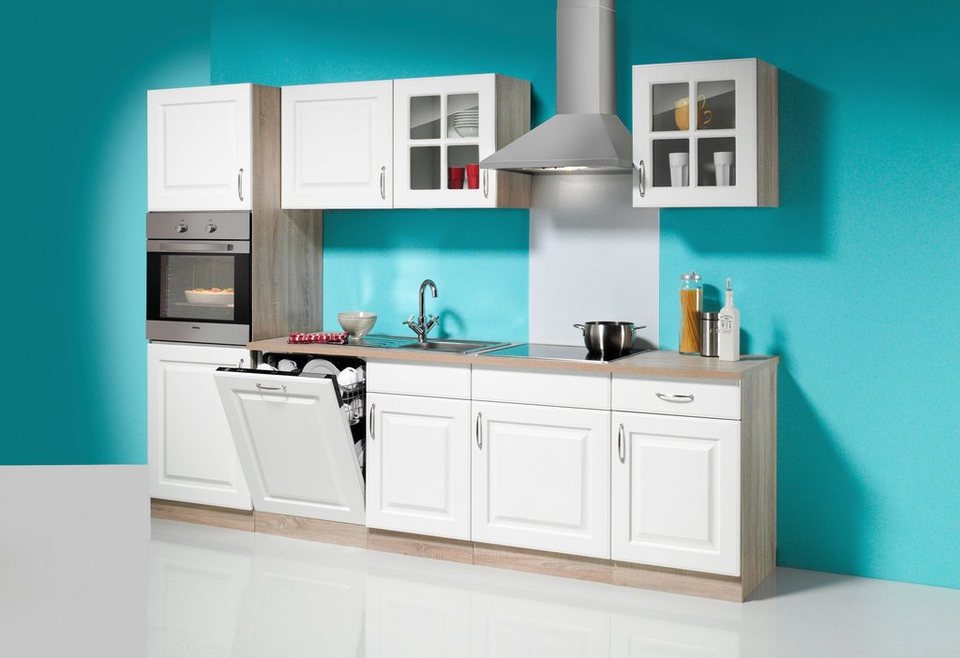 wiho Küchen Küchenzeile Tilda, inkl. E-Geräte, mit autarkem Kochfeld, Breite  280 cm