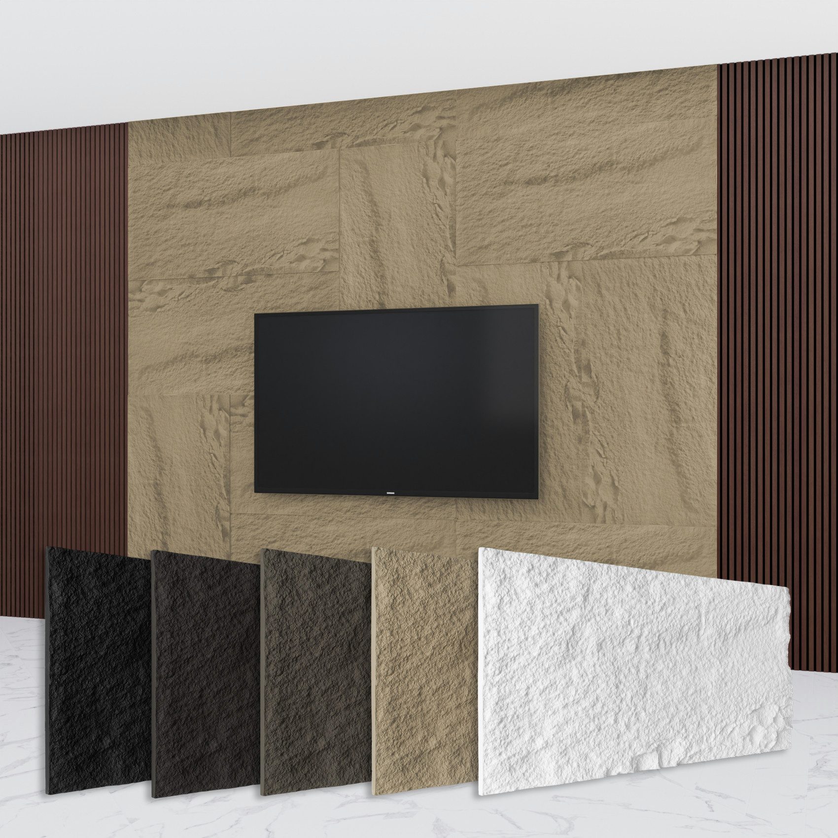 Hexim Wandpaneel, (Steinoptik Felsen Platten 120x60cm PU Wandverkleidung 0,73qm 3D Paneele Bruchstein Dekor Wandpaneele Wanddeko Steinplatte Felswand Wohnzimmer Innenwand grau (A002-04 Grey)