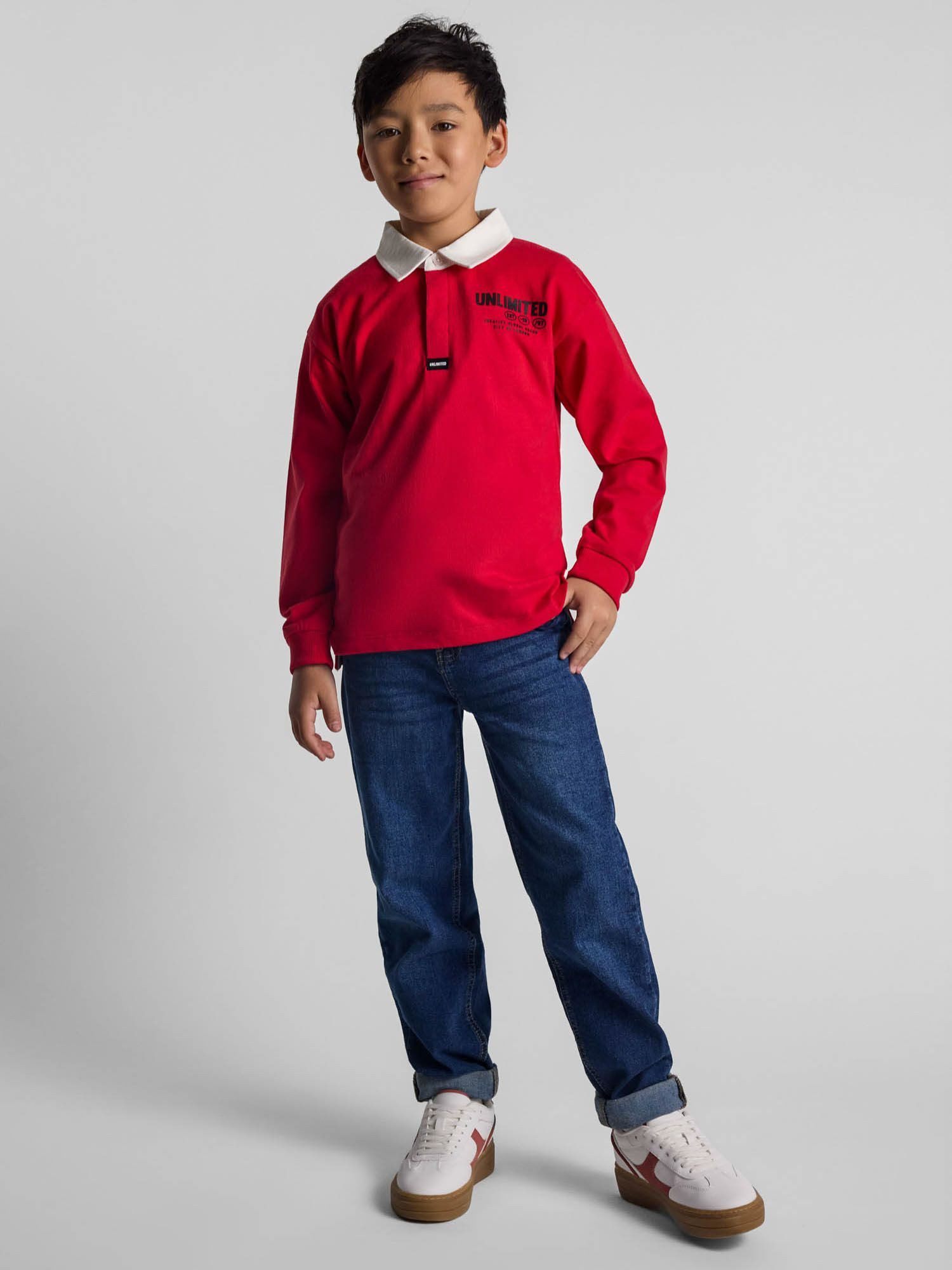 MINOTI Poloshirt Poloshirt mit Print und Kragen in Kontrastfarbe (2y-14y) weißer Kragen