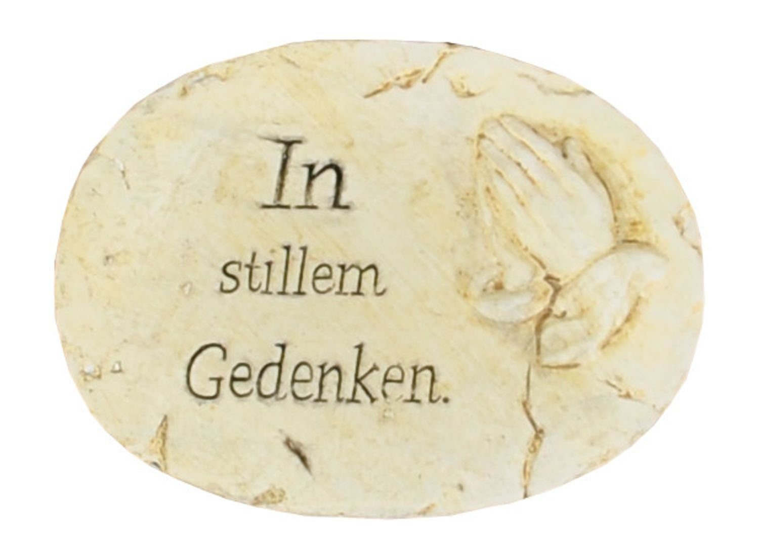 BURI Dekobaum Grab-Spruchstein mit Aufschrift oval Grabschmuck Gedenkstein Grabdekor