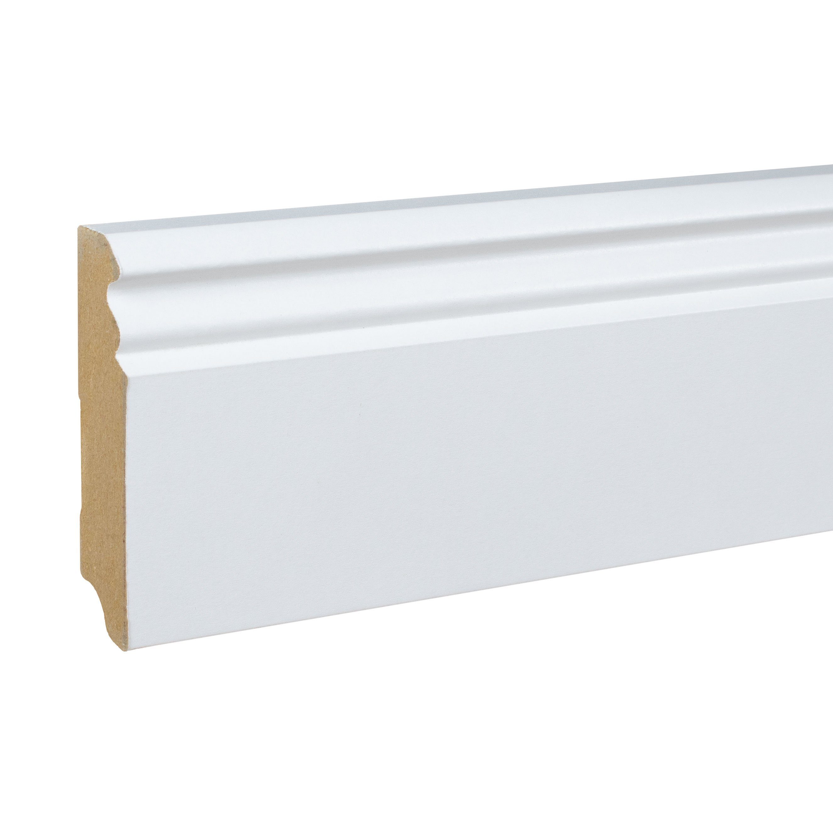 PROVISTON Sockelleiste 19 x 80 x 2500 mm Fußleiste Berliner Profil MDF Weiß by PROVISTON, 1-St.