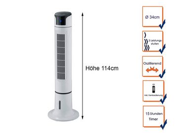 TRIO Leuchten Standventilator, Verdunstungskühler mit Wasser-Kühlung leiser 35dB Turmventilator