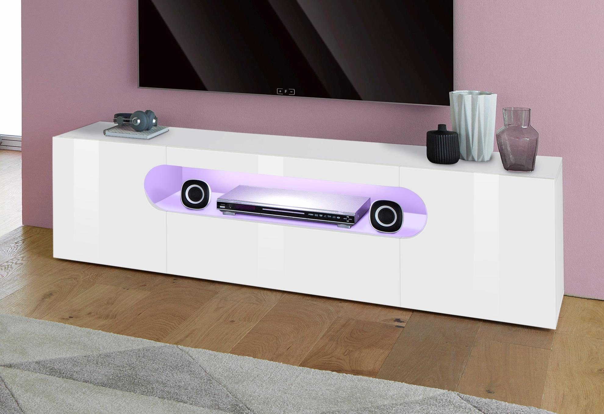INOSIGN Lowboard Real,Lowboard,TV-Kommode,TV-Möbel,Breite 150 kompl. hochgl günstig online kaufen