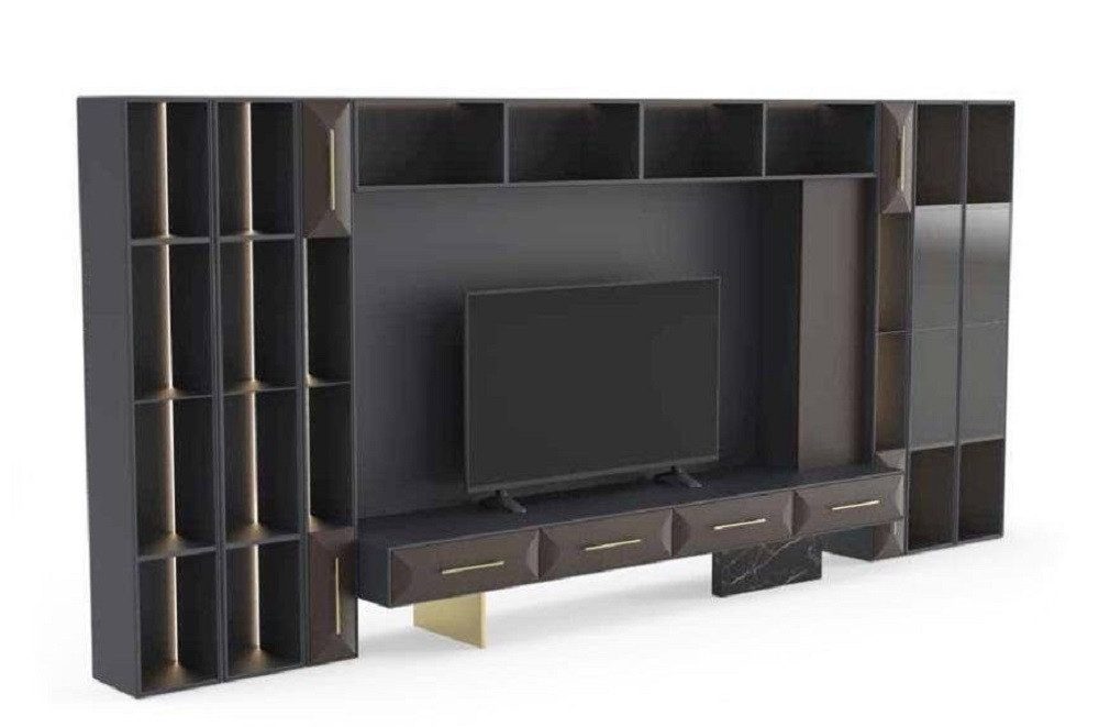 Xlmoebel TV-Wand Moderne Holz-Wohnzimmerwand mit elegantem Design, (1-St., 1x Wohnwand), Hergestellt in Europa