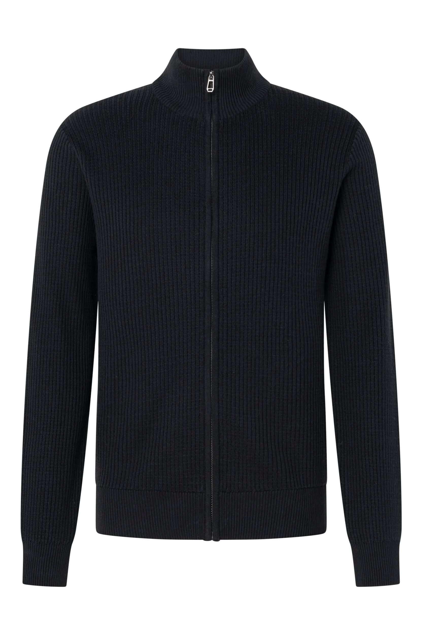 JOOP! Strickjacke Vittrios in Rippstrick, Stehkragen
