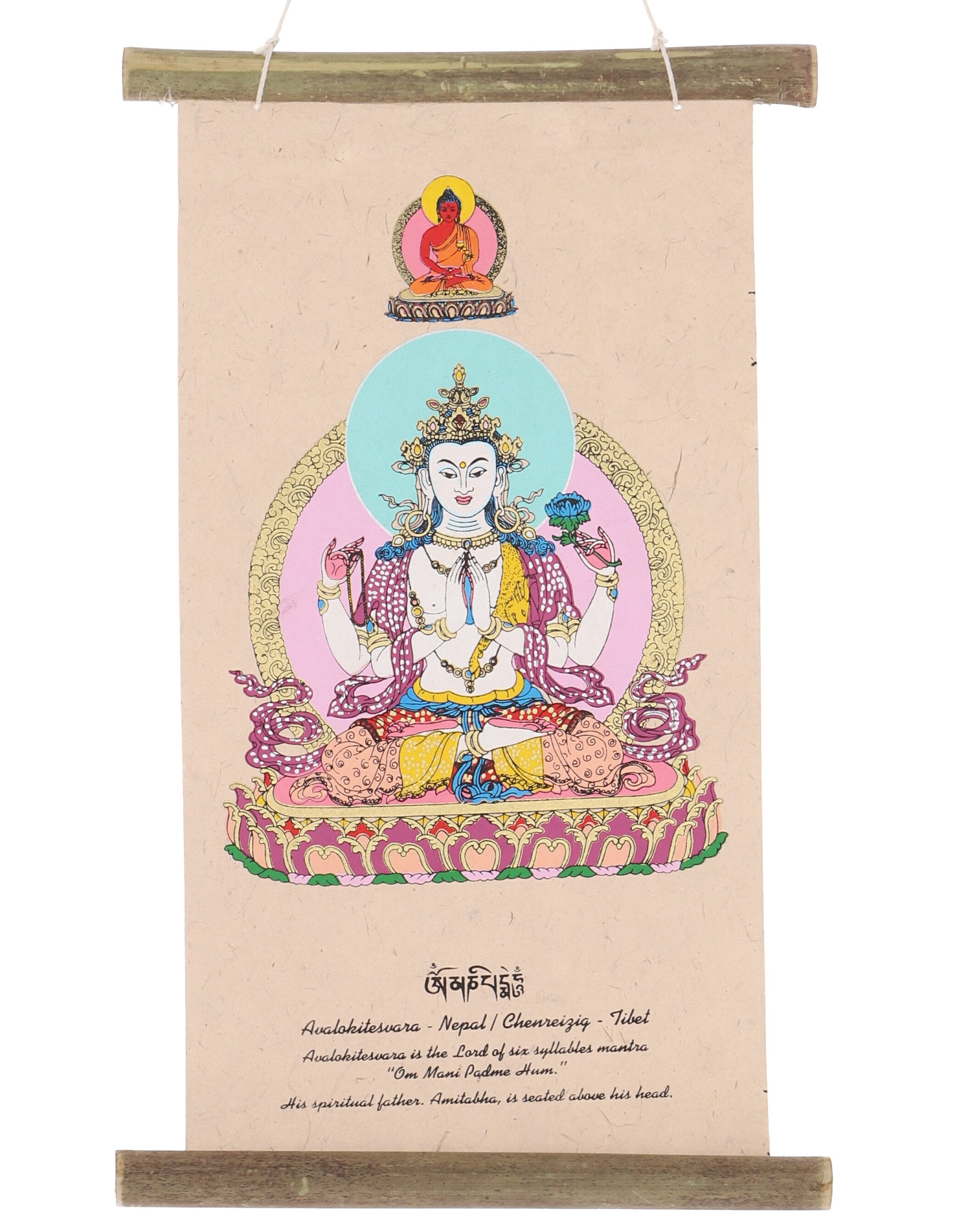 Guru-Shop Bilderrahmen Buddhistischer Wandbehang aus Loktapapier,..