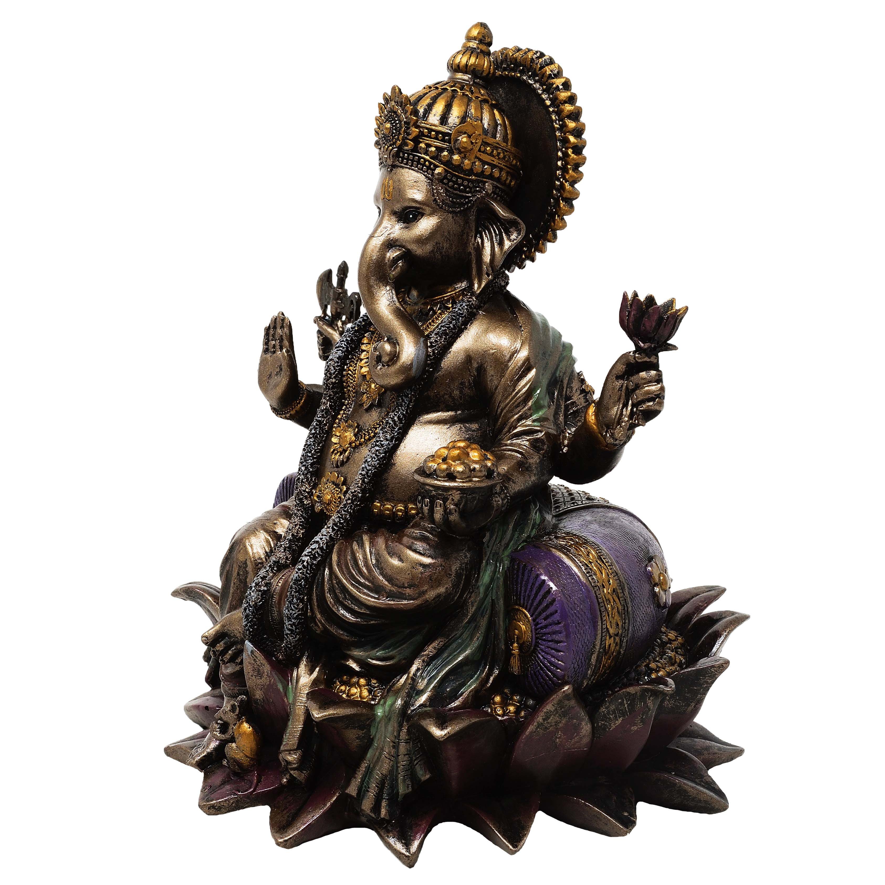 MystiCalls Buddhafigur Ganesha bronzefarben - Dekofigur Buddha Gottheit Gott, Sammelfigur, Buddhafigur, Dekorationsobjekt, Dekofigur, Sammlerfigur – Bild 4 von 4
