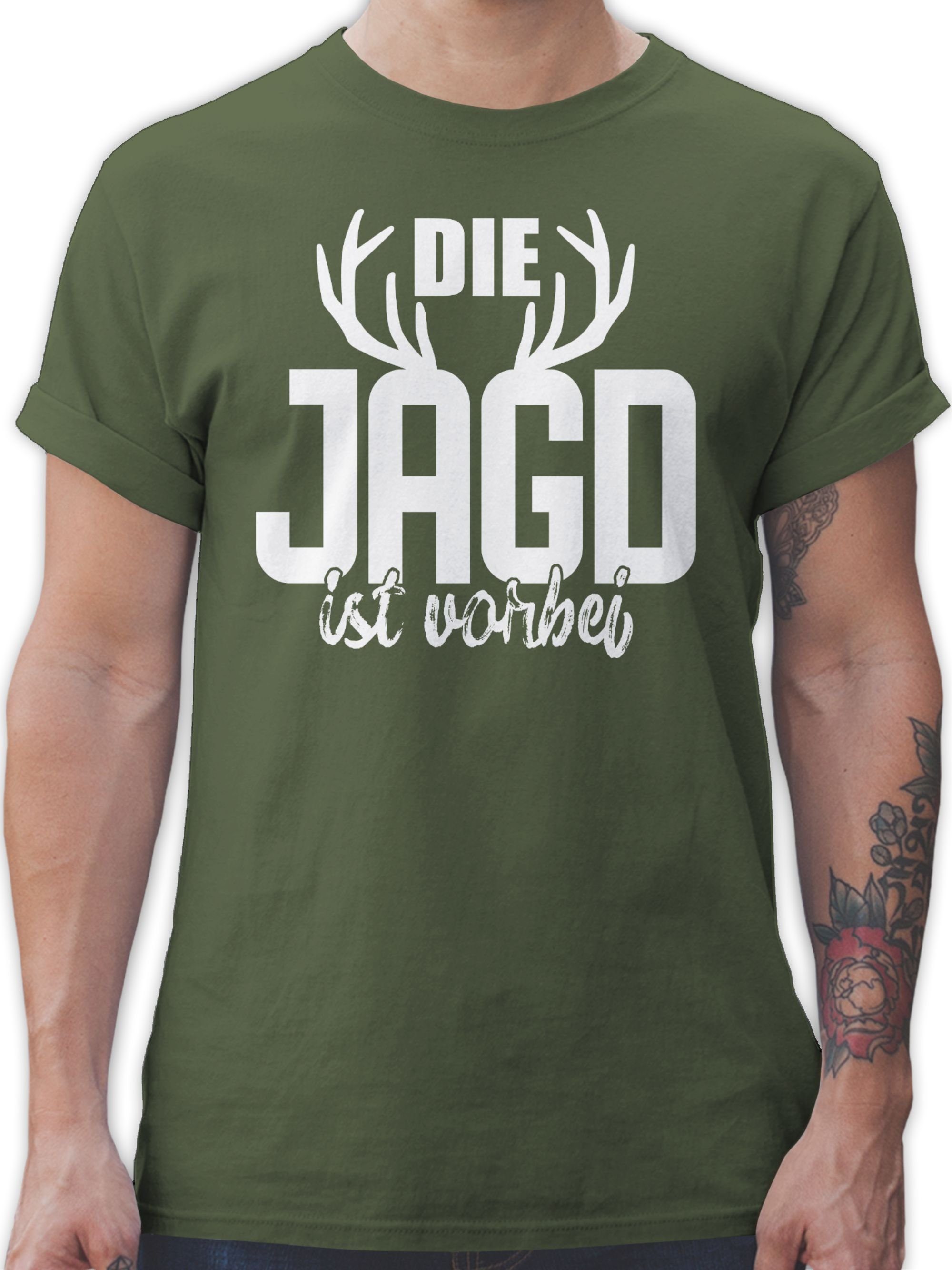 Shirtracer T-Shirt Die Jagd ist vorbei JGA Männer 01 Army Grün