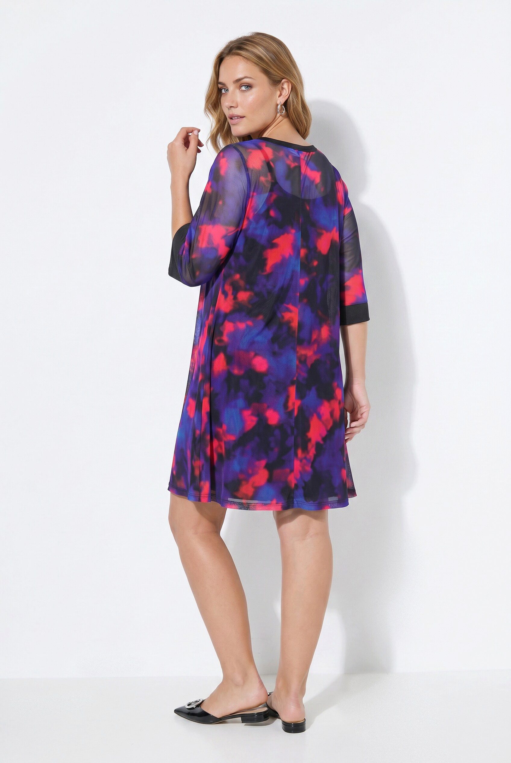 MIAMODA Jerseykleid Meshkleid A-Linie Alloverdruck