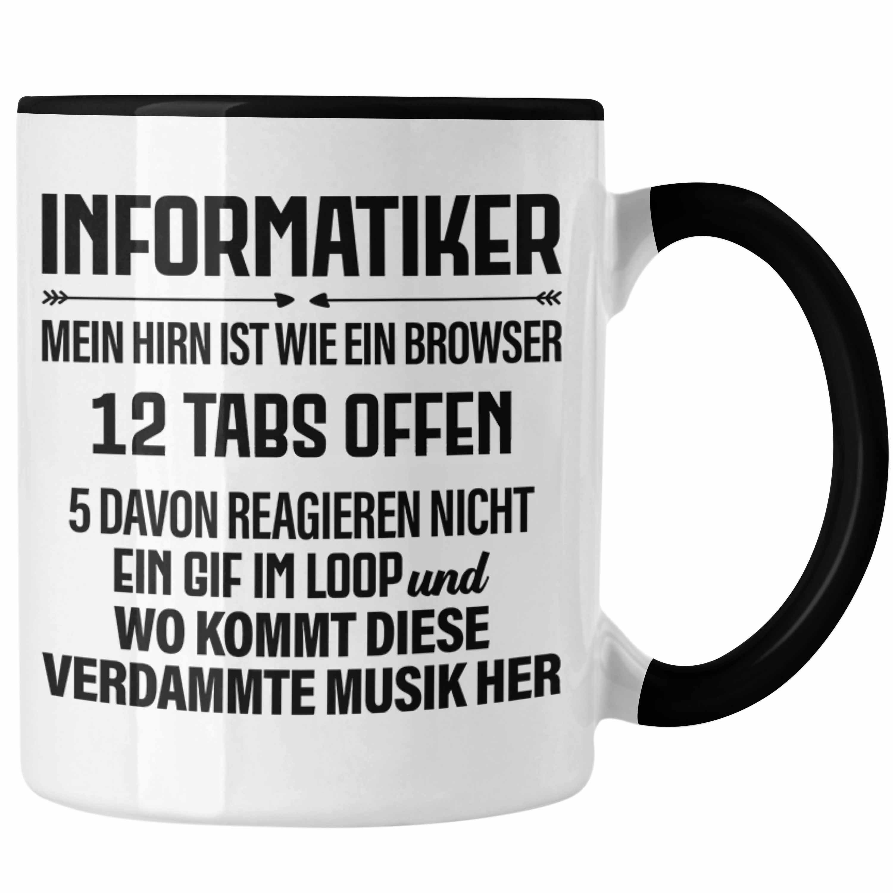 Trendation Tasse Trendation - Informatiker Tasse Geschenk Programmierer Gadget Lustig Geschenkidee Männer Zubehör Informatiklehrer IT Programmierer Schwarz