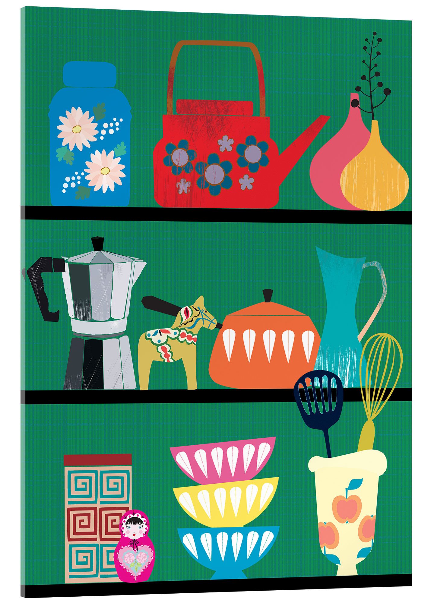 Posterlounge Acrylglasbild Taika Tori, Küchenregal, Mädchenzimmer Illustration