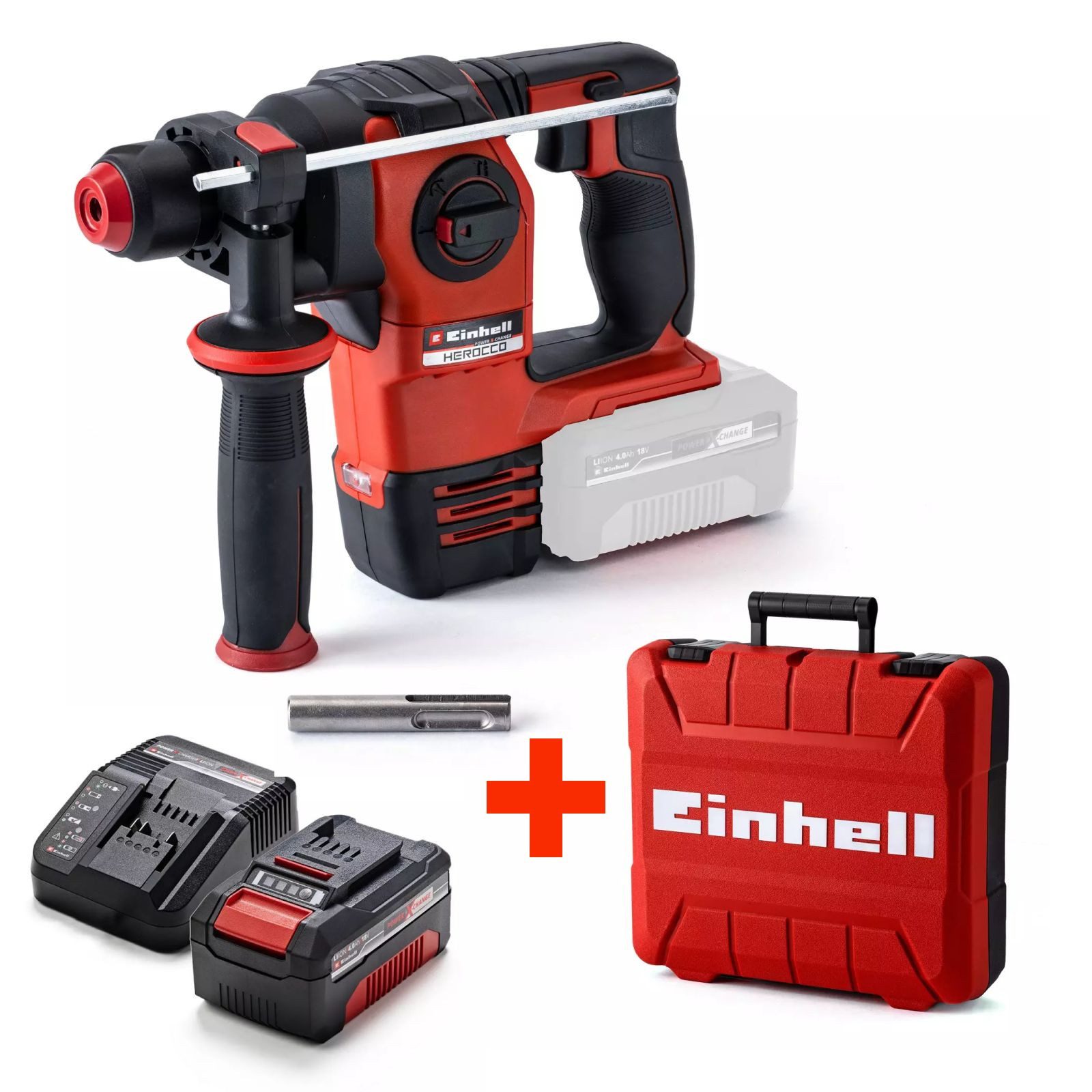 Einhell Akku-Bohrhammer Einhell HEROCCO Akku Bohrmaschine Bohrer + 18V 4,0Ah PXC Starter Kit