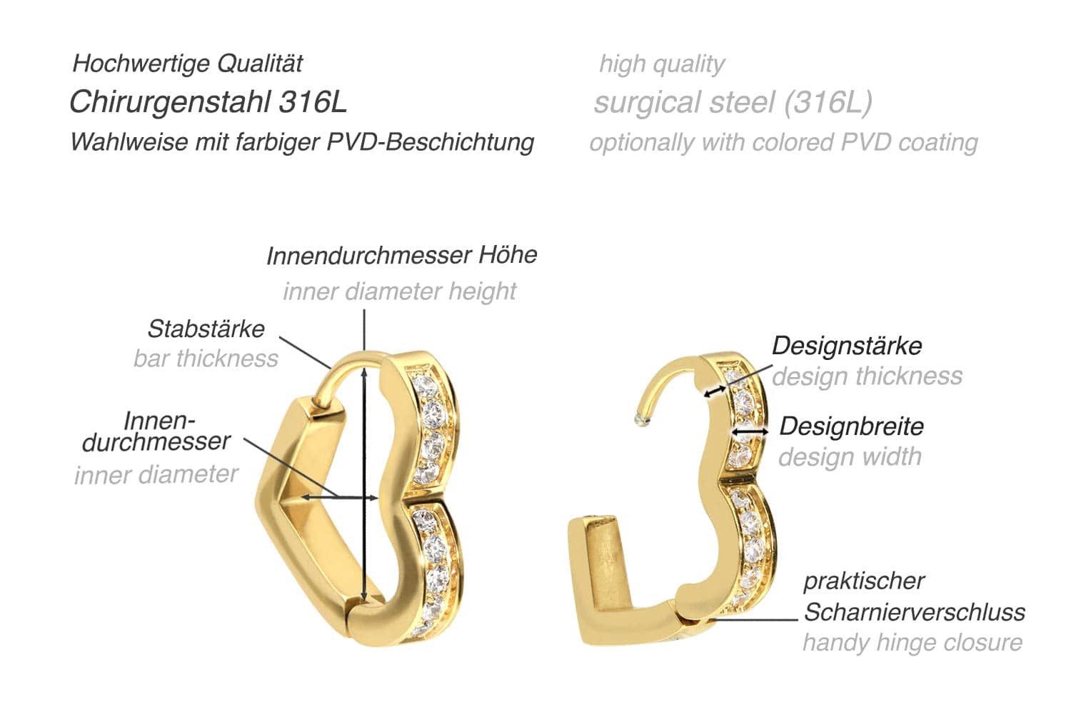 FILANGO Paar Creolen Chirurgenstahl Ohrclicker Creolen günstig online kaufen