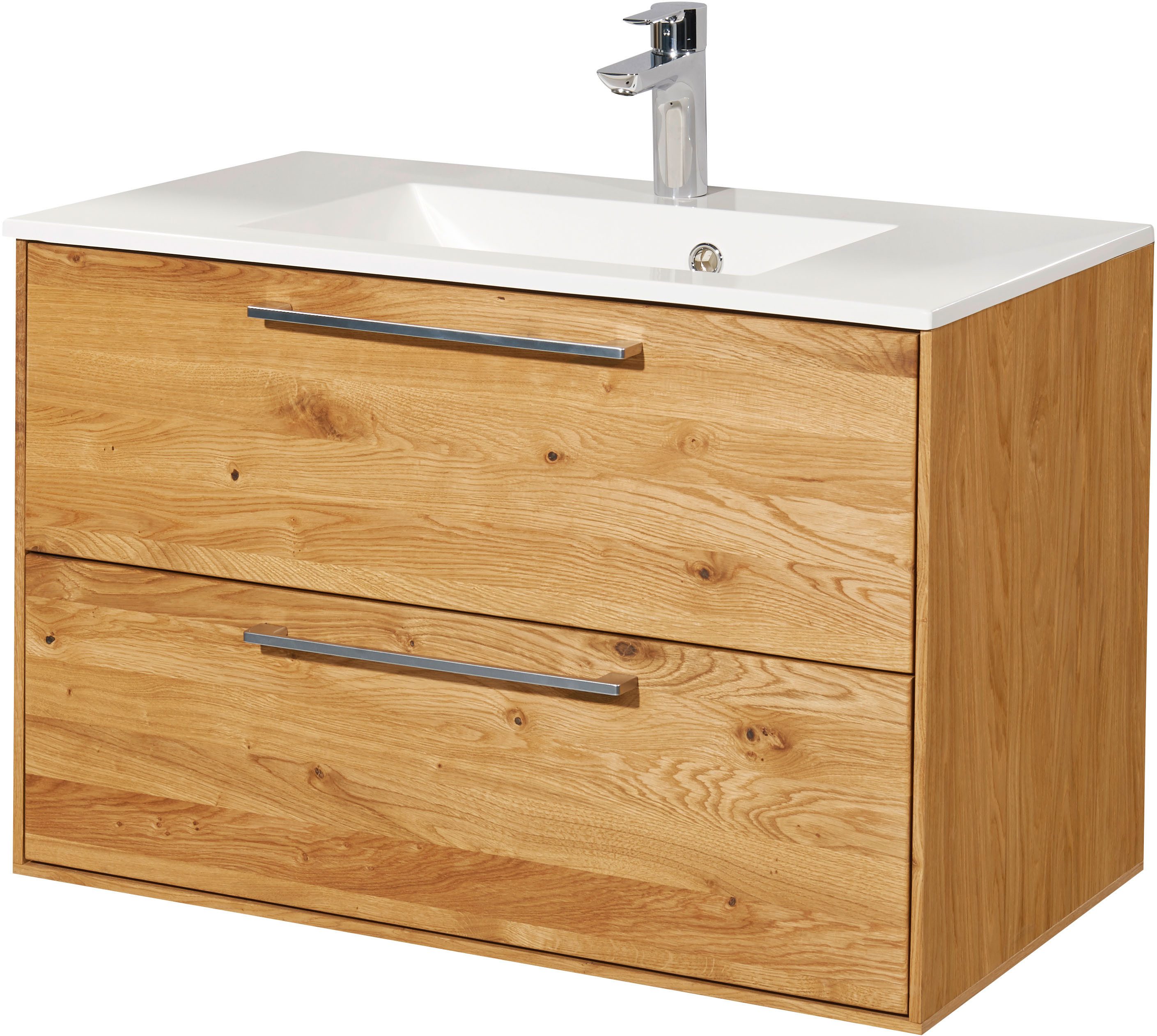 BASIC by Balculina Waschtisch Yukon (2-St), Breite 80 cm,mit Waschbecken, Softlclose, Unterflurauszug