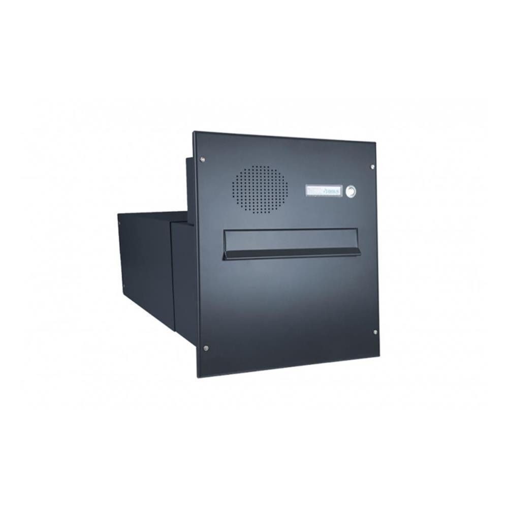 Letterbox24 Briefkasten B-242 XXL Mauerdurchwurf Briefkasten mit Sprechsieb (Tiefe: 39-62 cm) (Sprechsieb)