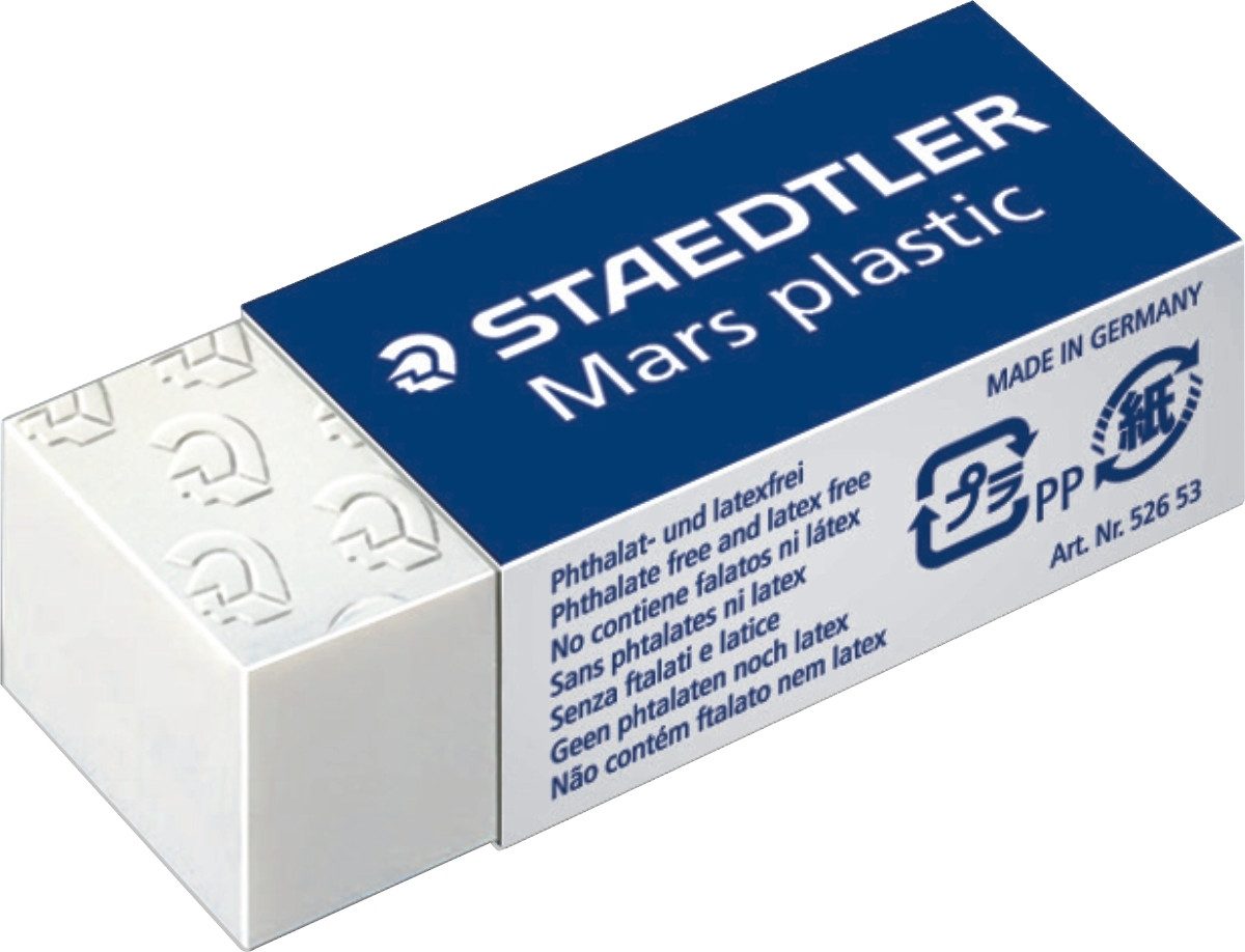 STAEDTLER Radiergummi Radierer Mars plastic PVC 49x19x13mm weiß