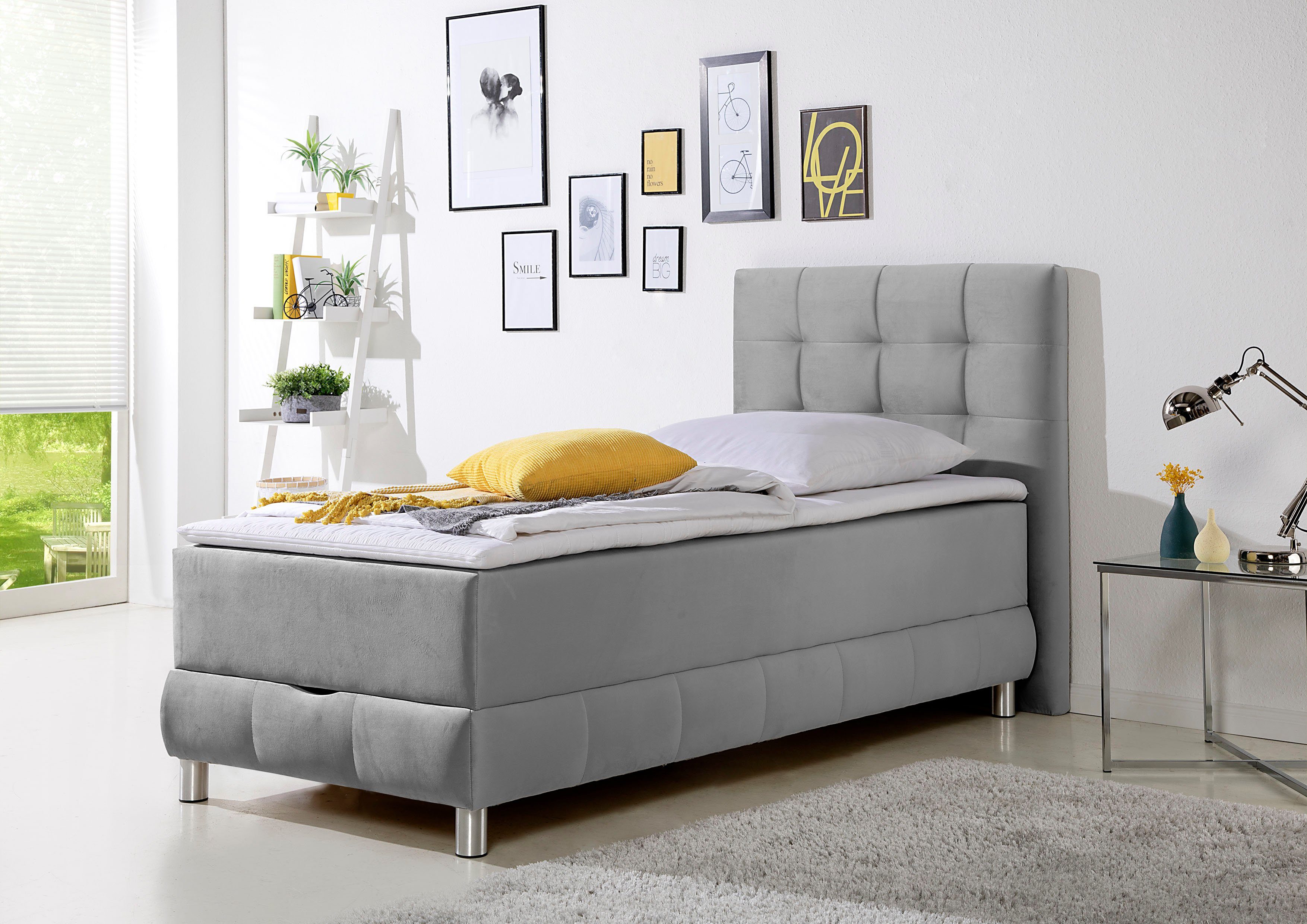 Home affaire Boxbett Vaasa, inkl. Bettkasten & Topper, XXL-Ausführung, Überlänge 220 cm